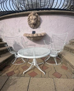 2 Vintage Homecrest patio chairs plus adjustable height 30" telescoping table