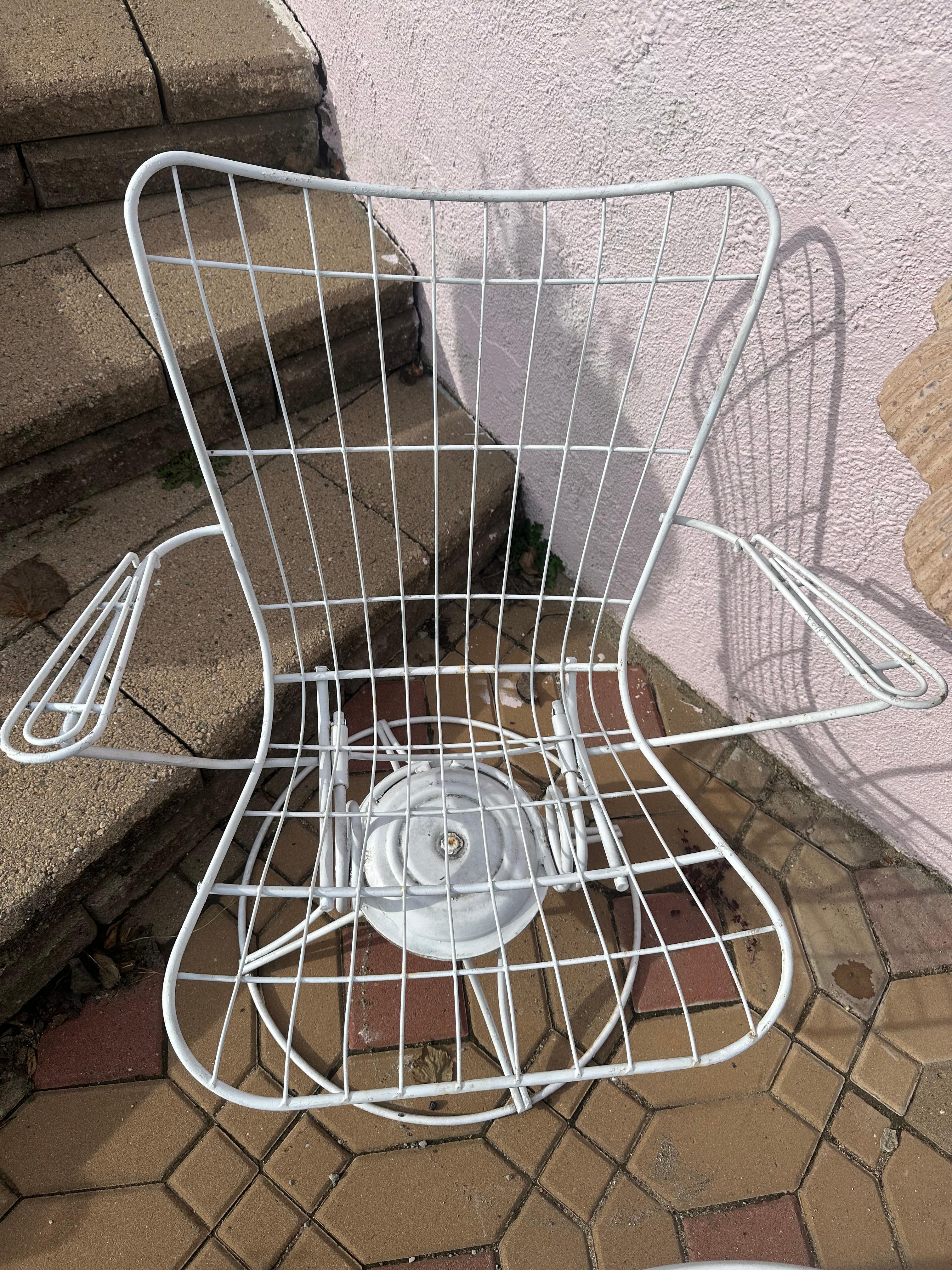 Mid-20th Century 2 Vintage Homecrest patio chairs plus adjustable height 30