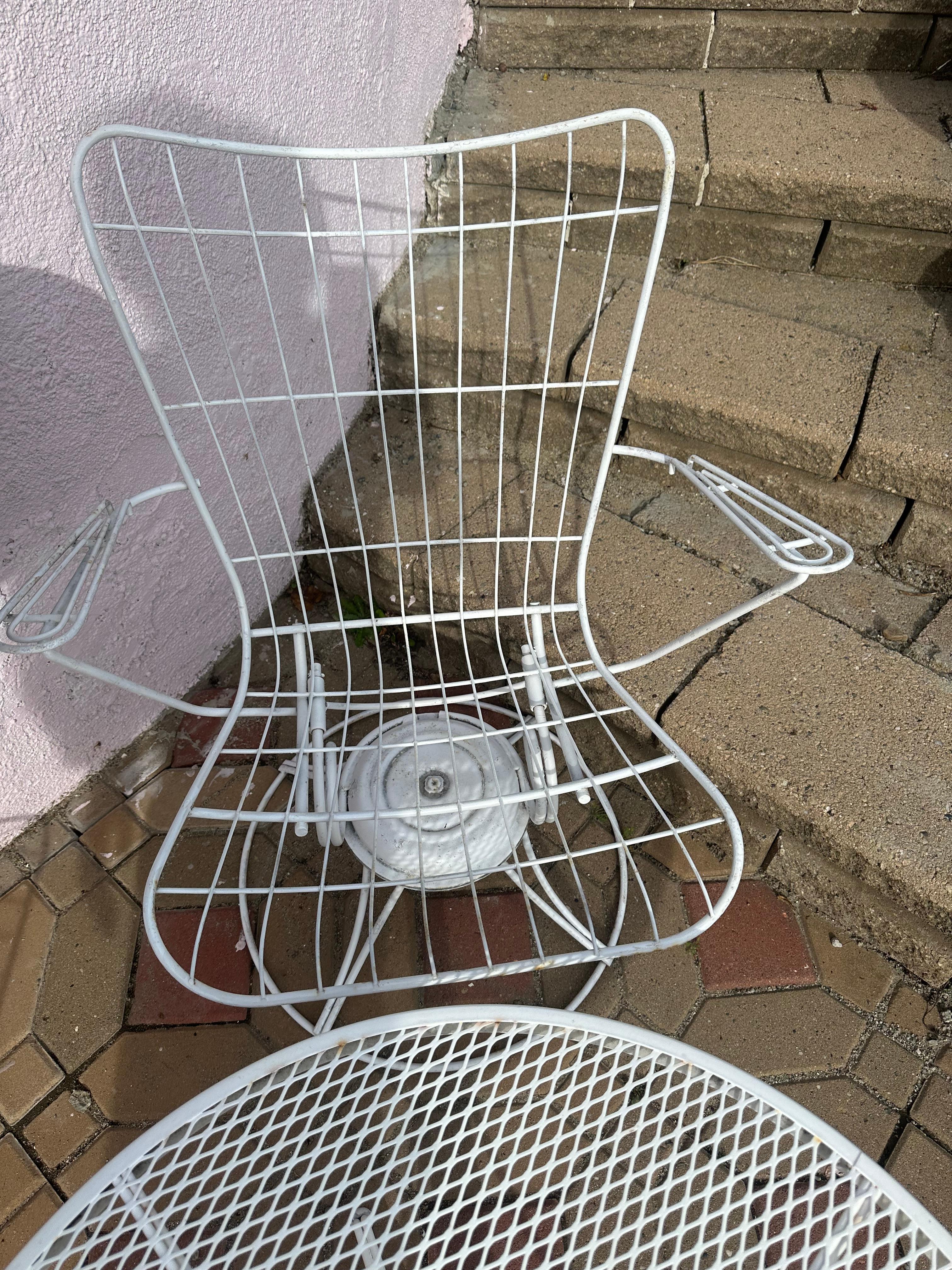 Iron 2 Vintage Homecrest patio chairs plus adjustable height 30