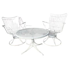 2 Vintage Homecrest patio chairs plus adjustable height 30" telescoping table