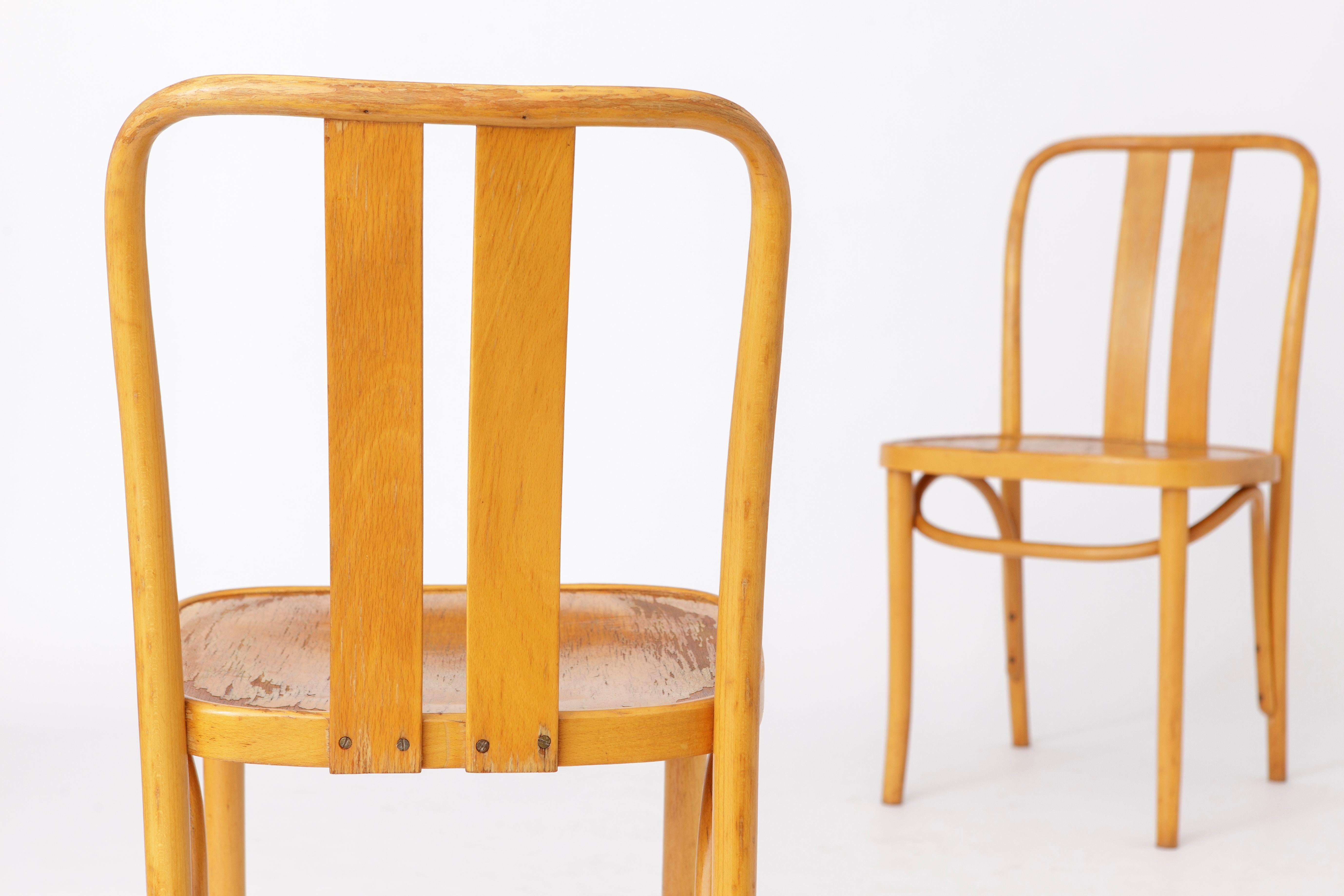 Mid-Century Modern 2 Vintage IKEA Chairs Lena by Radomsko 1970s Bentwood For Sale