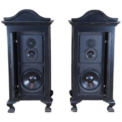 2 paires de tours d'enceintes vintage Innovative Audio noir avec armoire de style français