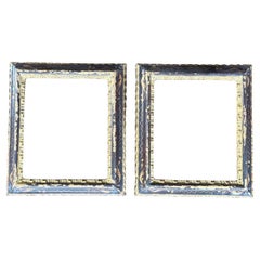 2 Vintage Italian Hand-Painted Brown and Gilt Picture Frames, ex. Iris Apfel