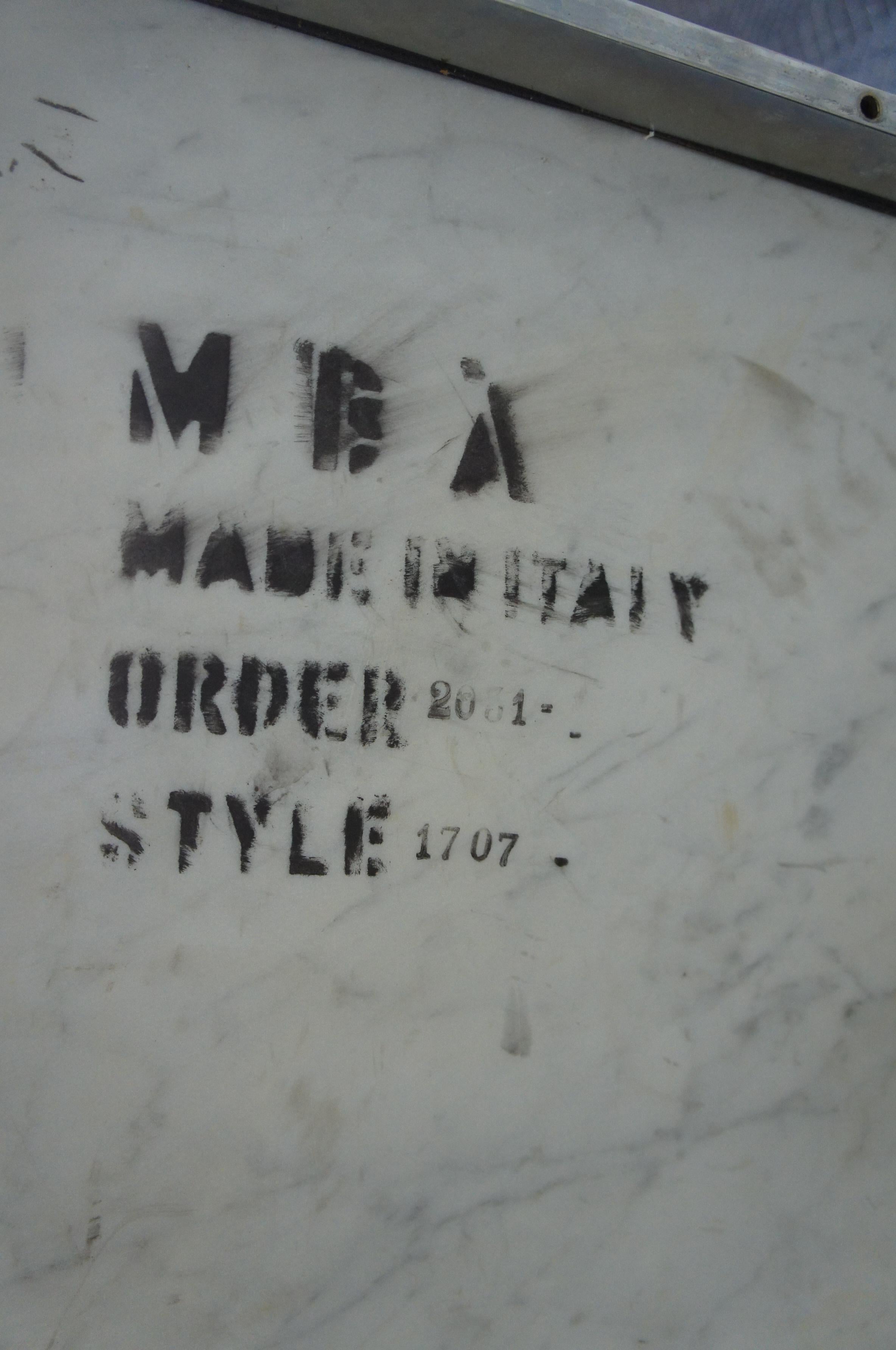 2 Vintage Italian Marble & Chrome Side End Tables Mid-Century Modern Pair MCM 2