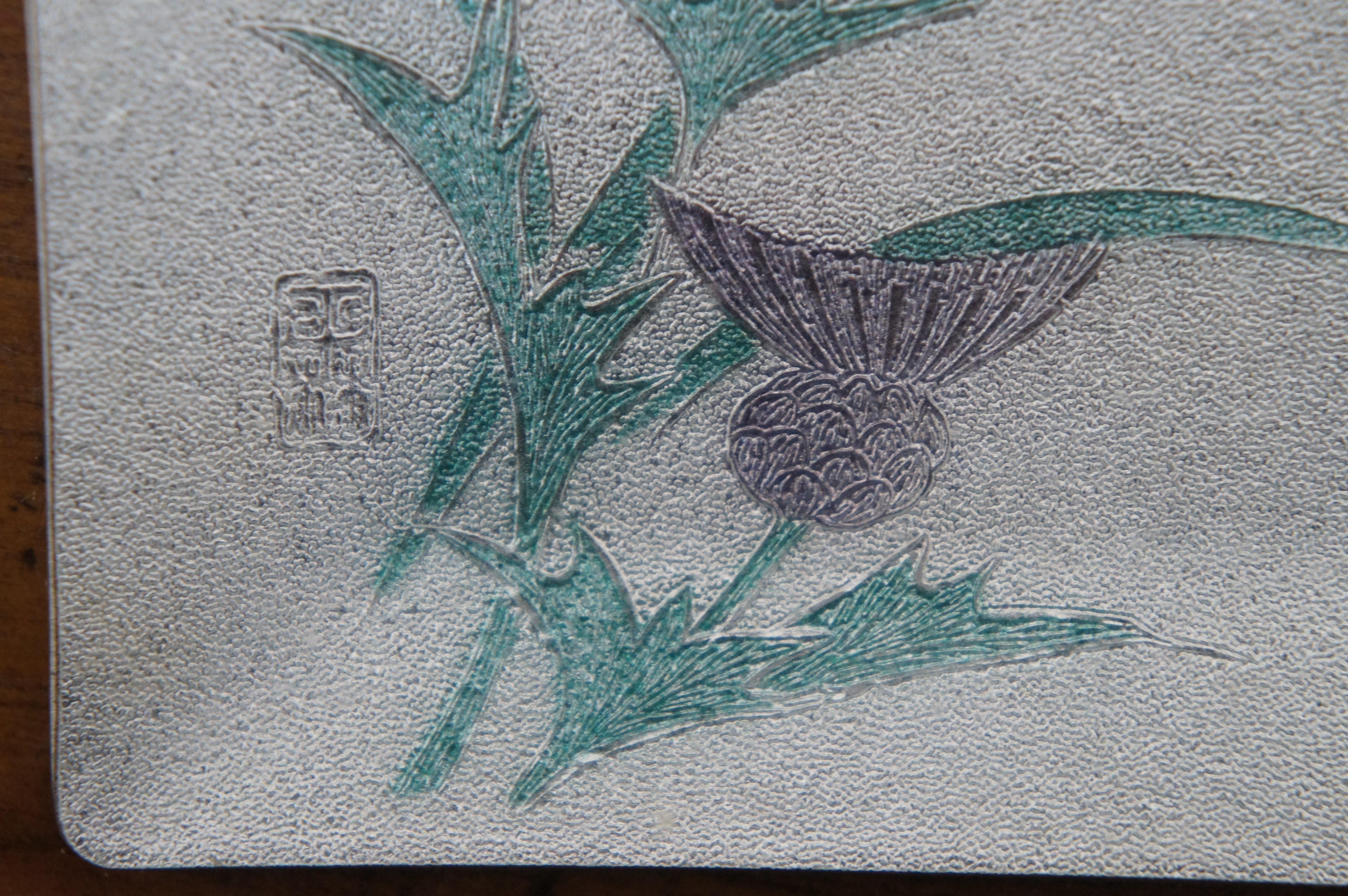 2 Vintage Japanese Tutanka Emaille Cloisonné Trinket Sushi Gerichte Floral 5