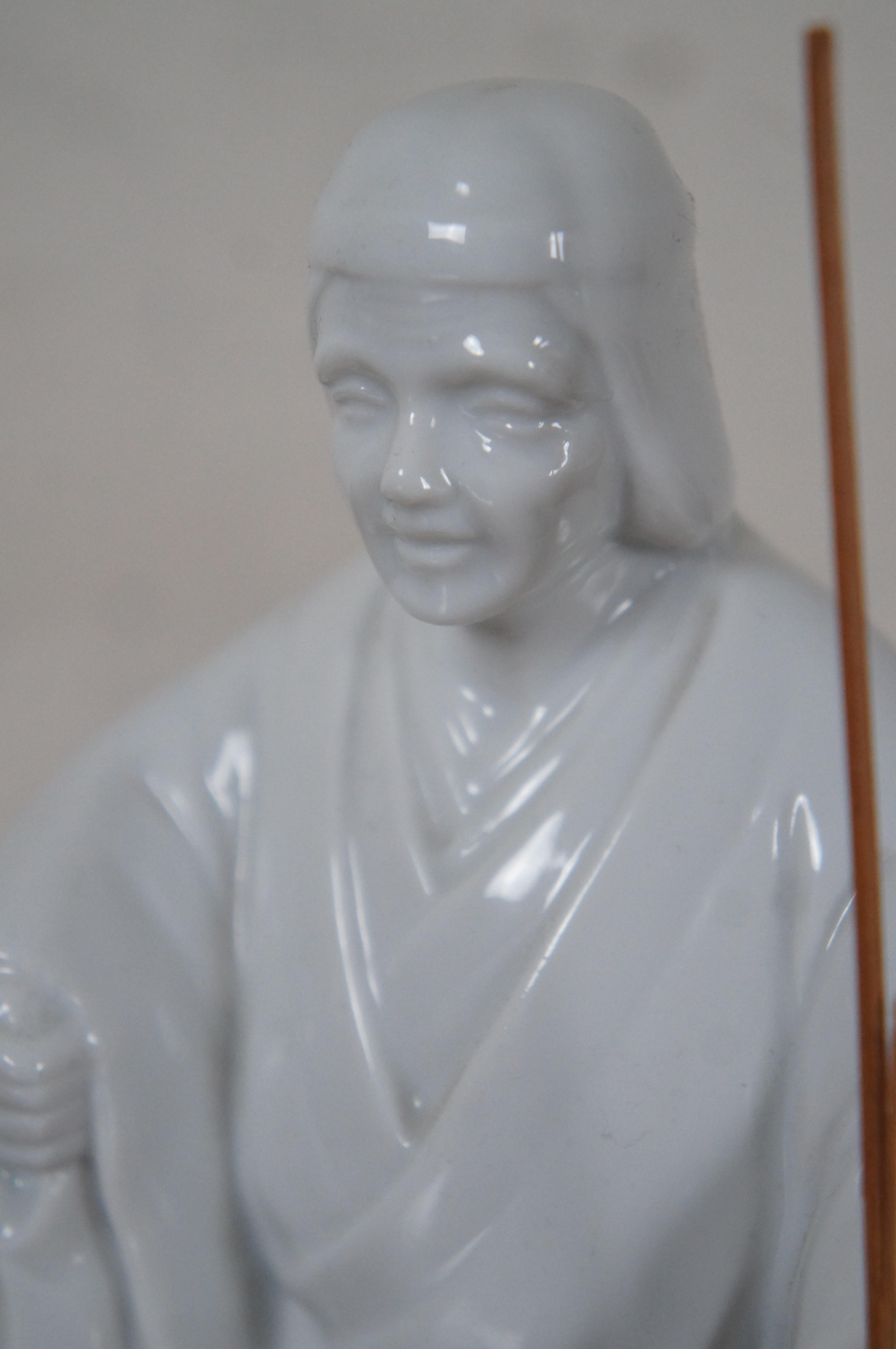 2 Vintage Japanese White Porcelain Jo Uba Takasago Figurines Blanc De Chine 8