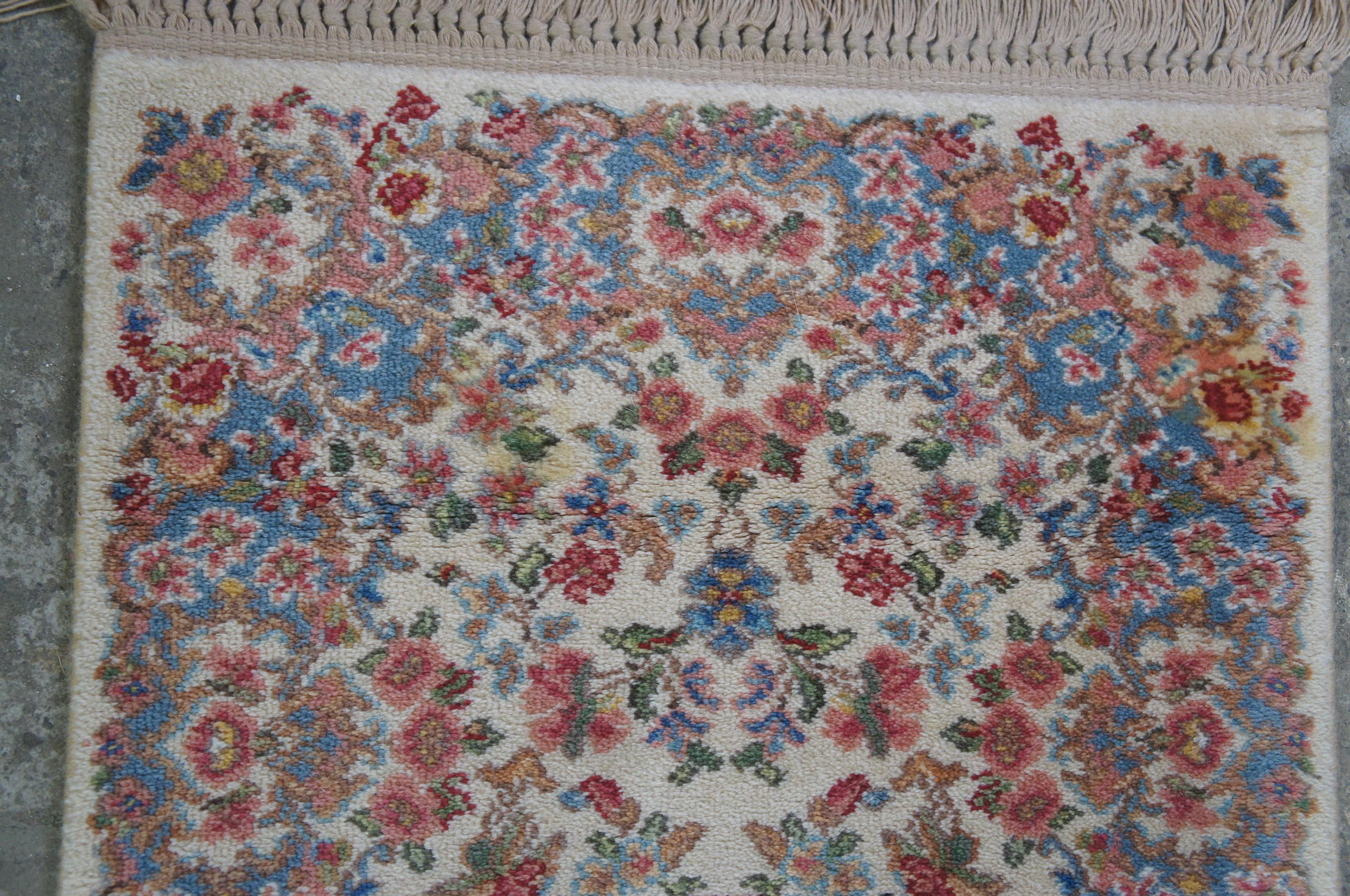 2 Vintage Karastan Ivory Kirman Wool Area Rugs Carpets Mats #788 2