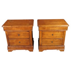 2 Vintage Lexington French Louis Philippe Cherry Nightstands Bedside Table Pair