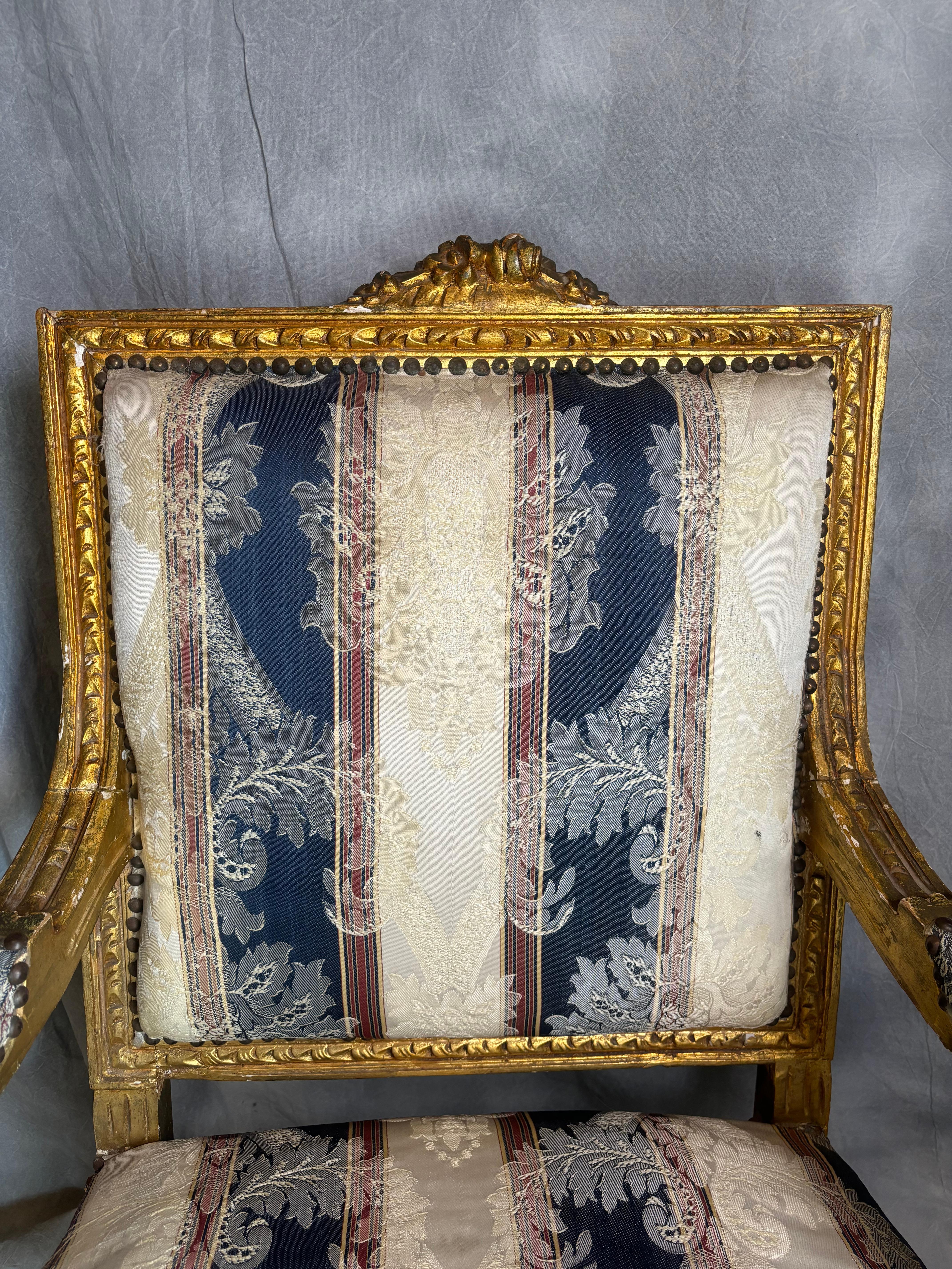 Autre 2 chaises de salon vintage - cadre doré en vente