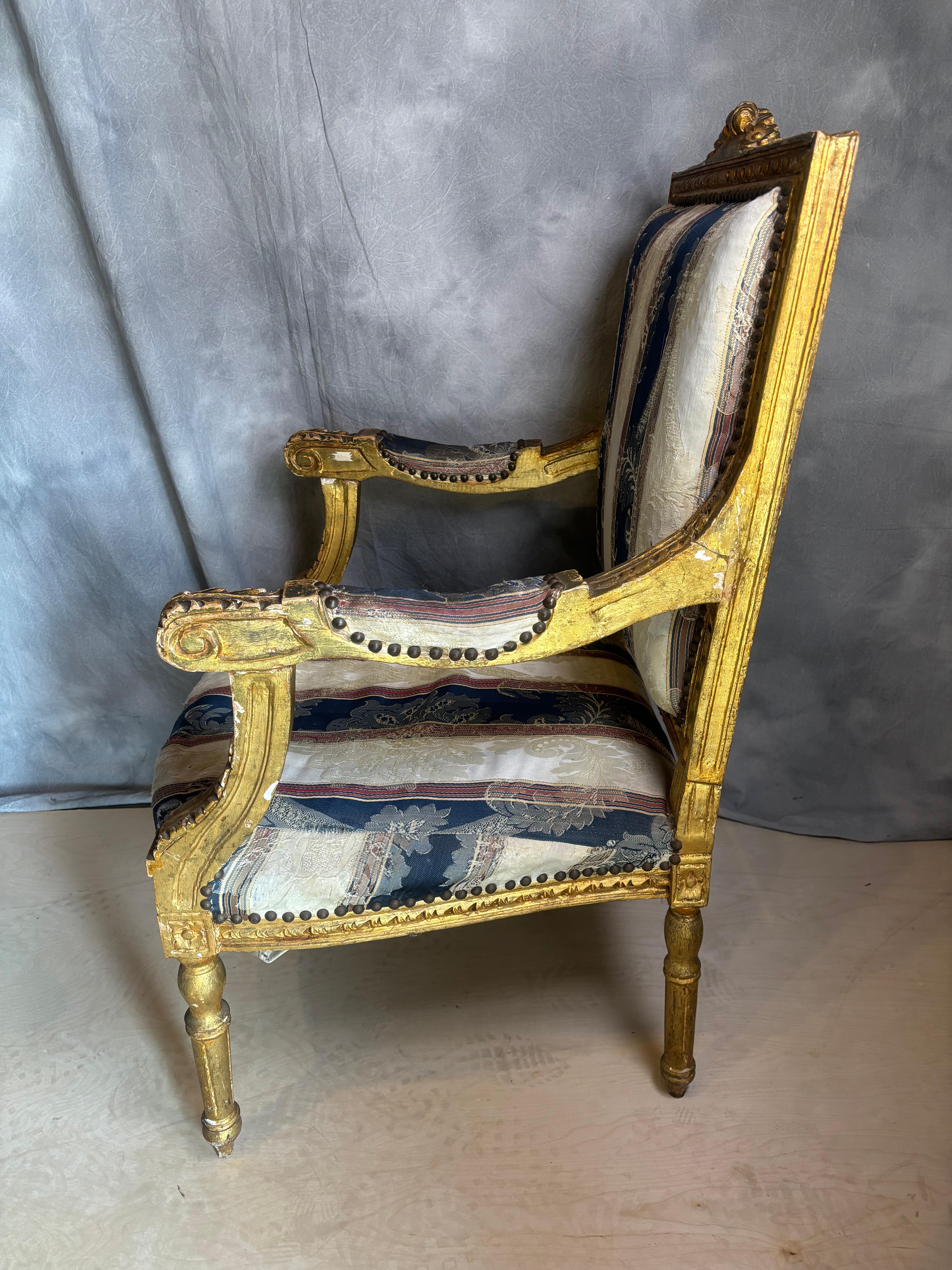 2 chaises de salon vintage - cadre doré État moyen - En vente à Los Angeles, CA