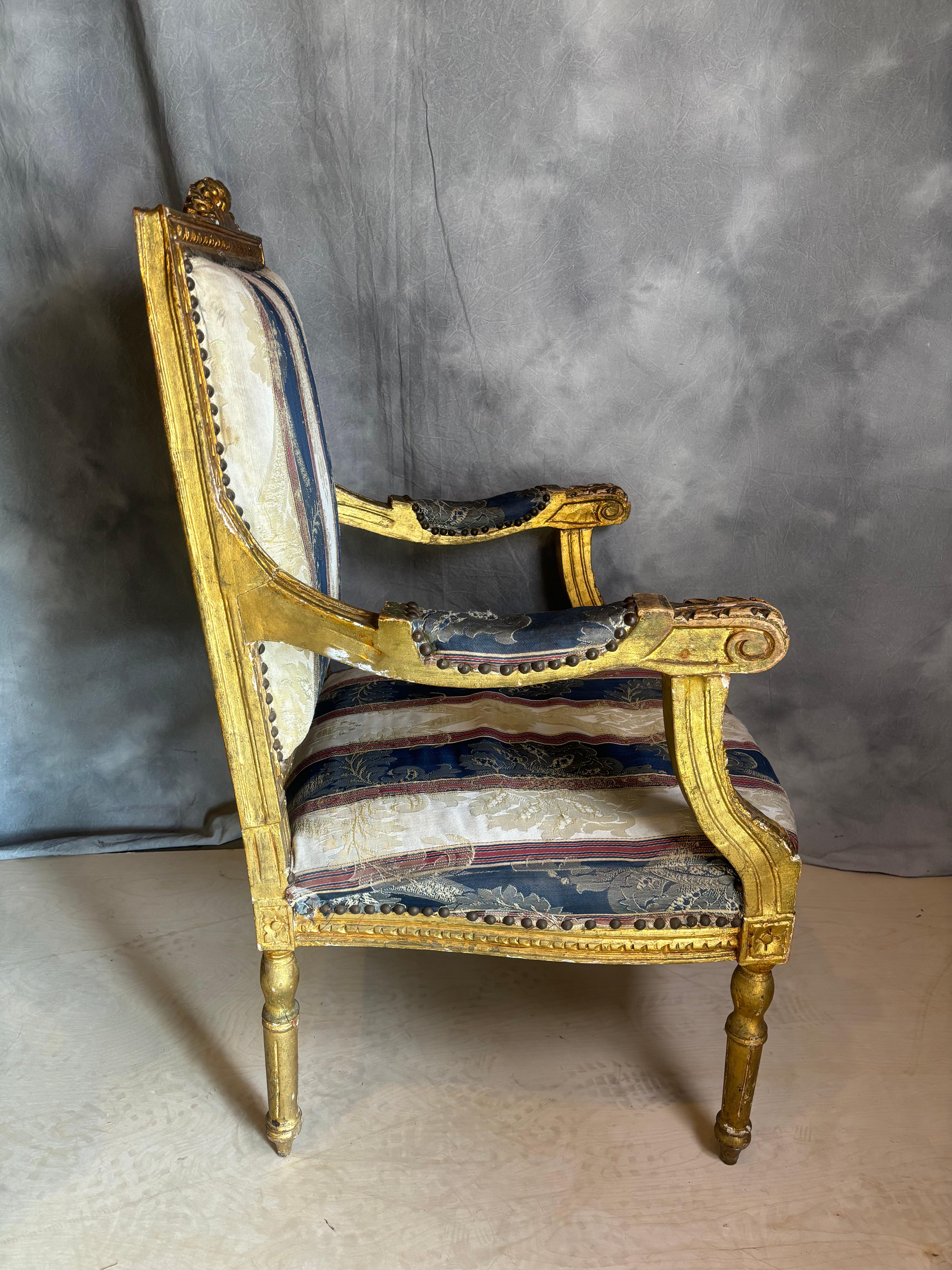 Autre 2 chaises de salon vintage - cadre doré en vente
