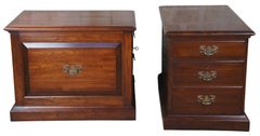 2 Vintage Pennsylvania House Georgian Style Cherry File Cabinets Accent Tables