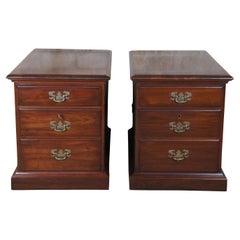 2 Used Pennsylvania House Georgian Style Cherry File Cabinets Accent Tables