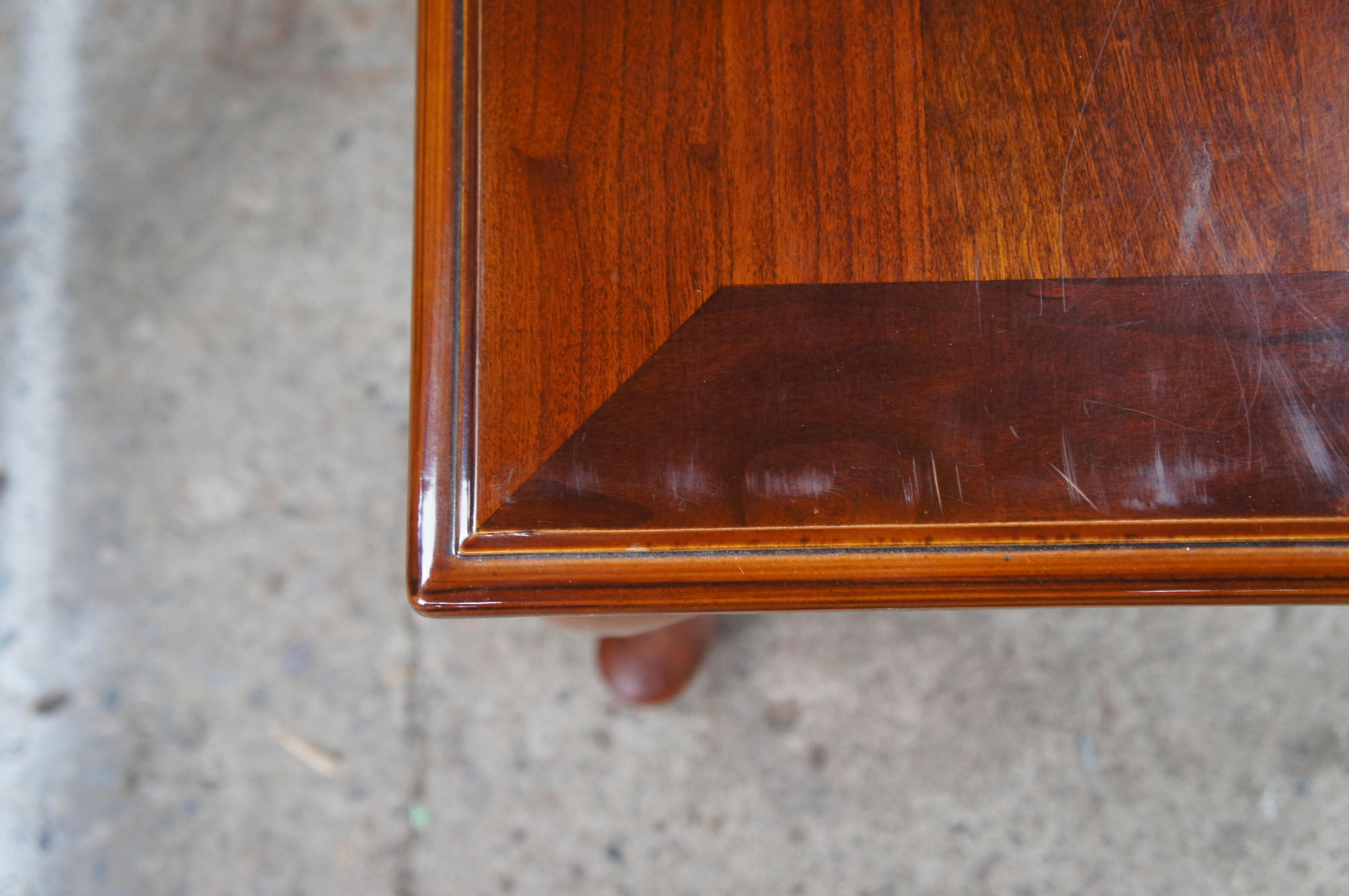 2 Vintage Queen Anne Cherry Side End Accent Nightstand Tables 26