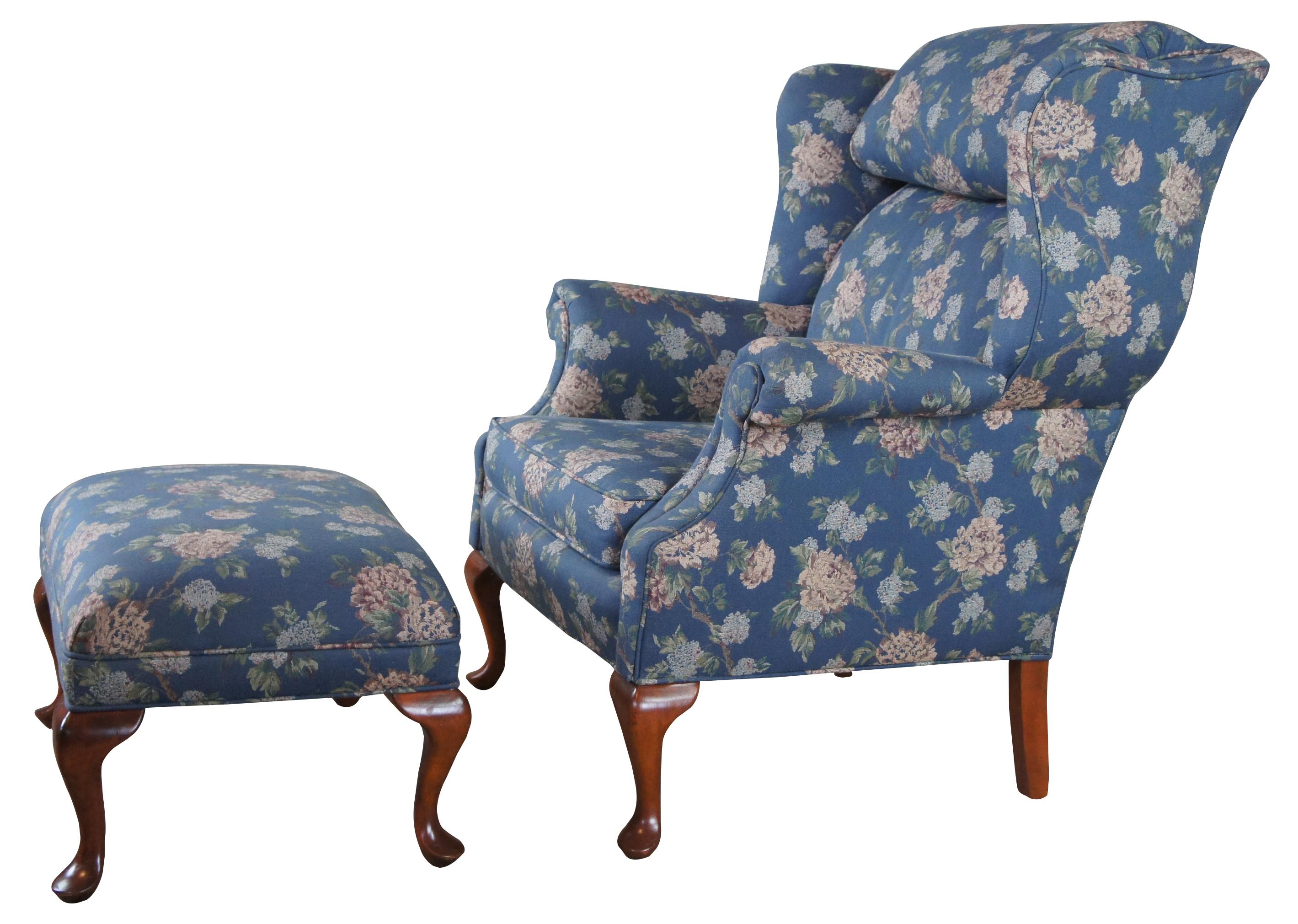 queen anne chair with ottoman