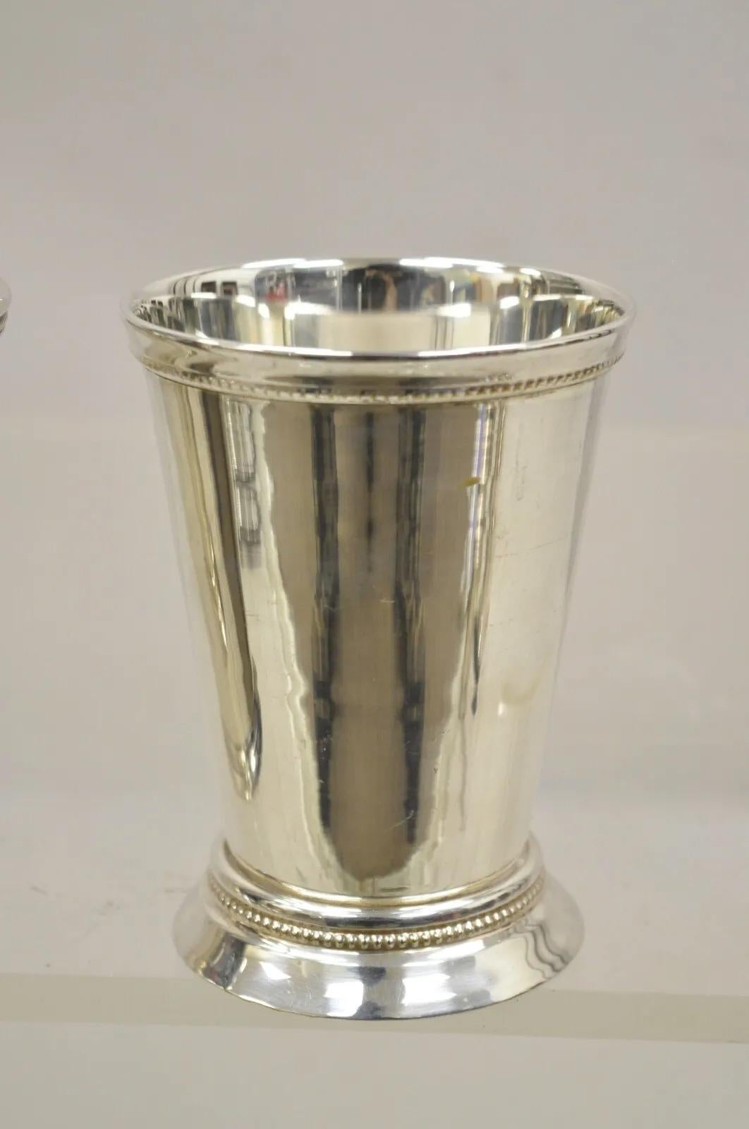 2 Vintage Silver Plated Mint Julep Cups Tumblers 1 with Monogram - 2 Pieces For Sale 3