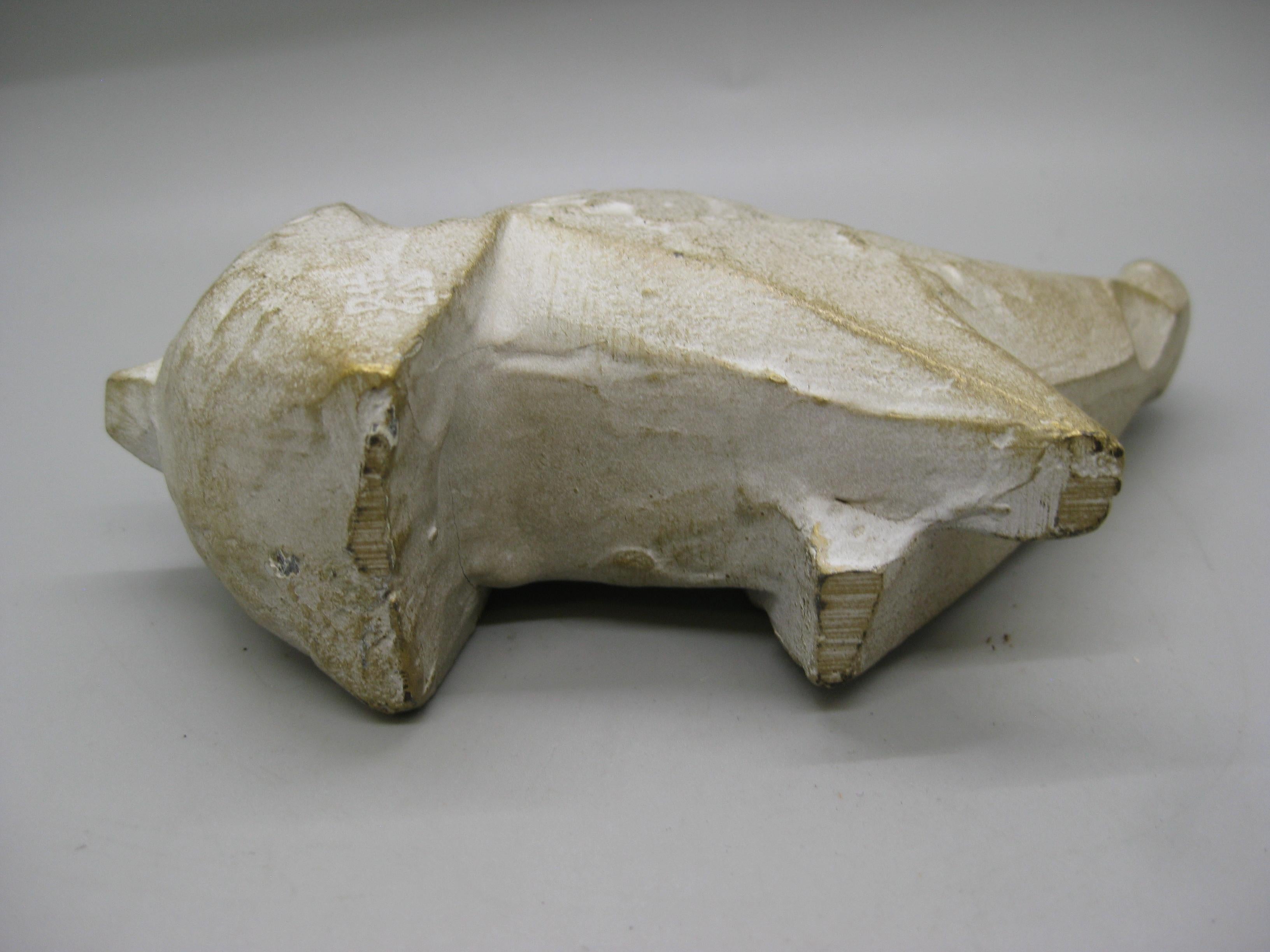 2 Vintage By Sotaro Saegusa Zodiac Boar Pig Cast Iron Okimono Figural Sculptures in vendita 3