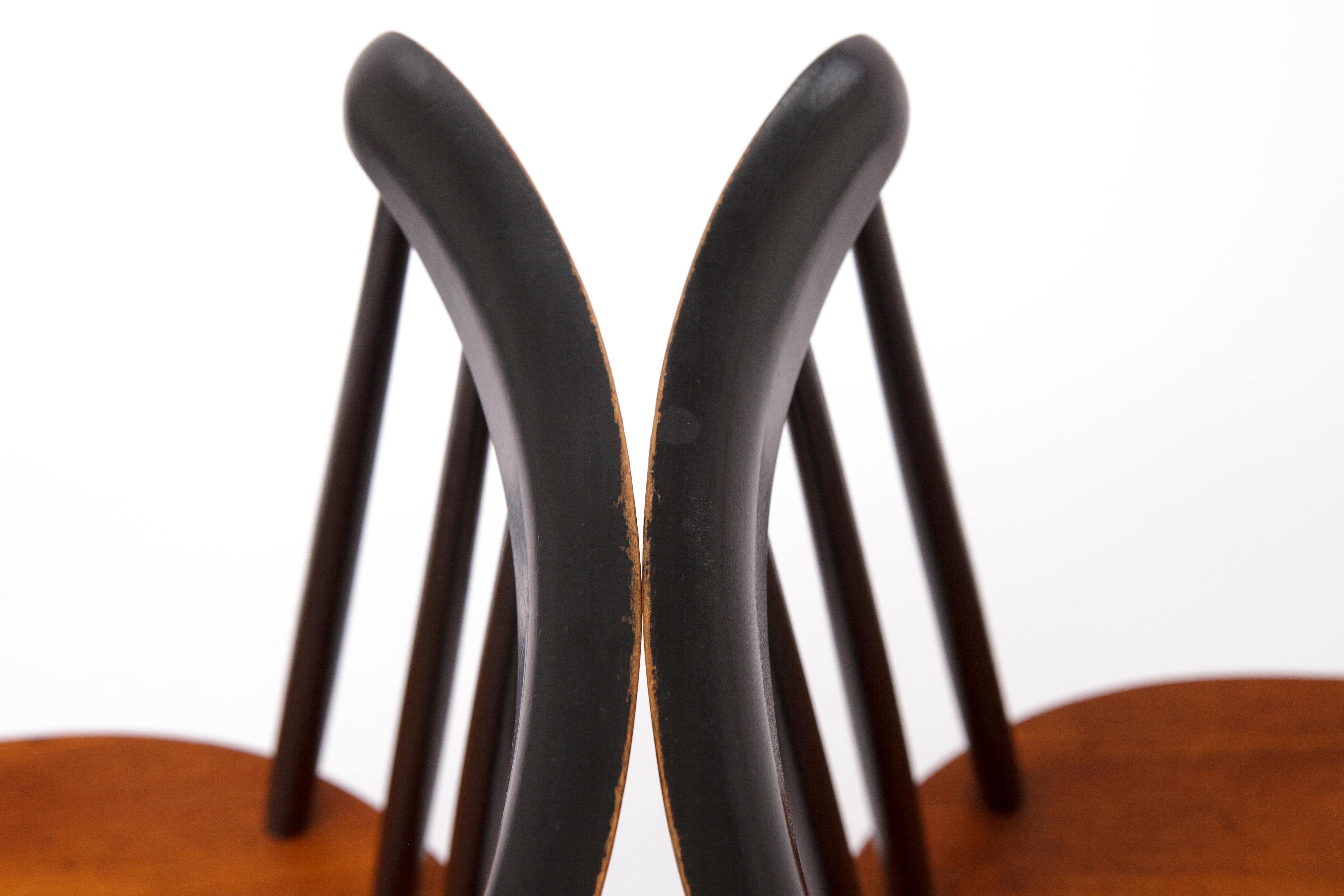 Teak 2 Vintage Spindle Back Chairs 1960s-1970s - Sweden For Sale