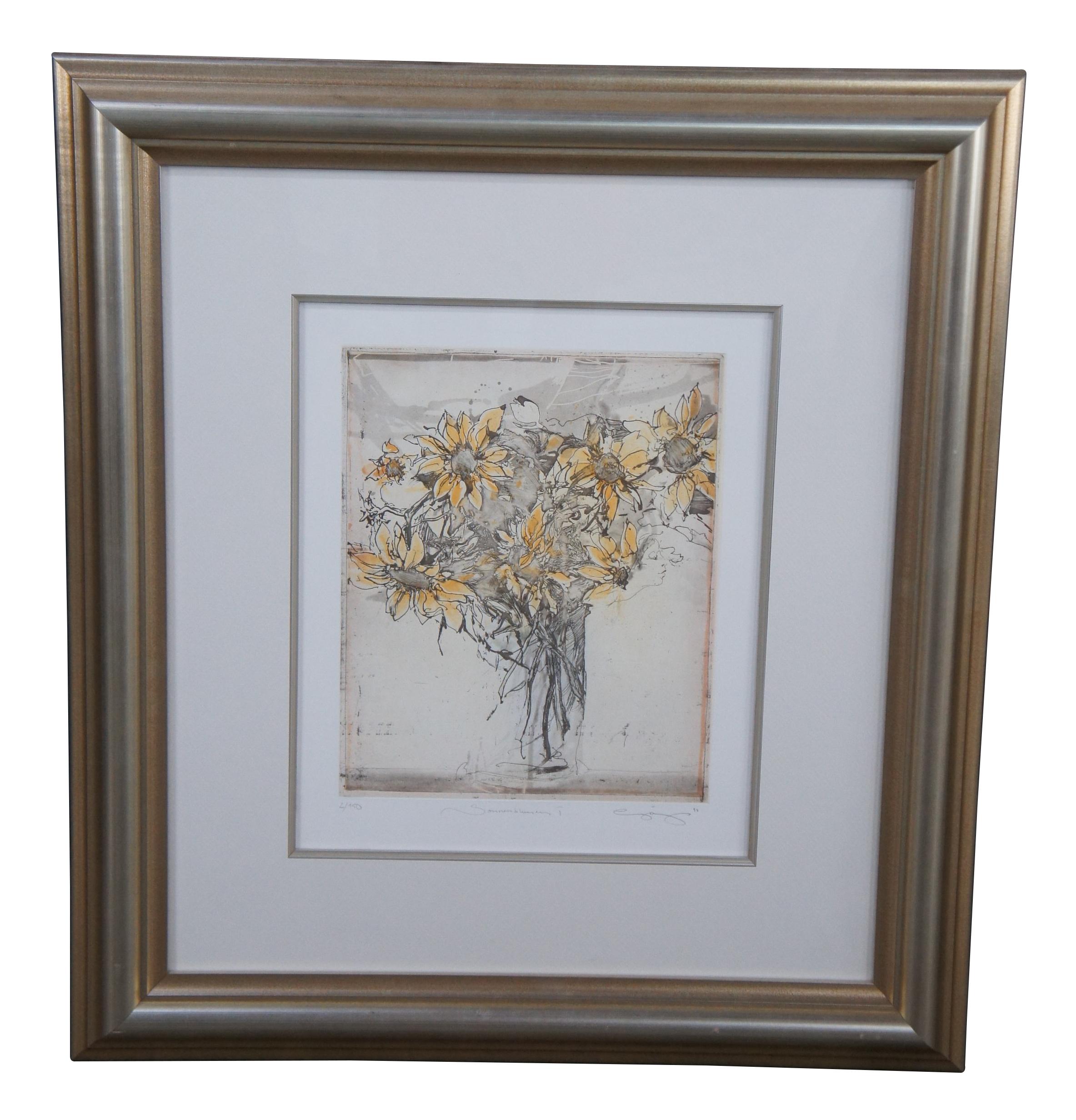 Vintage pair of floral Sunflower lithographs featuring a bouquet of flowers. Signed lower right, #2 of 150.

Dimensions: 
30.5