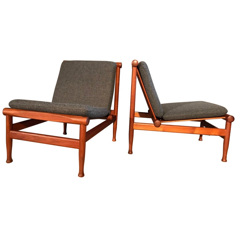2 Vintage Teak Kai Lyngfeldt Larsen Easy Chairs Model 501 by Søborg Furniture 1