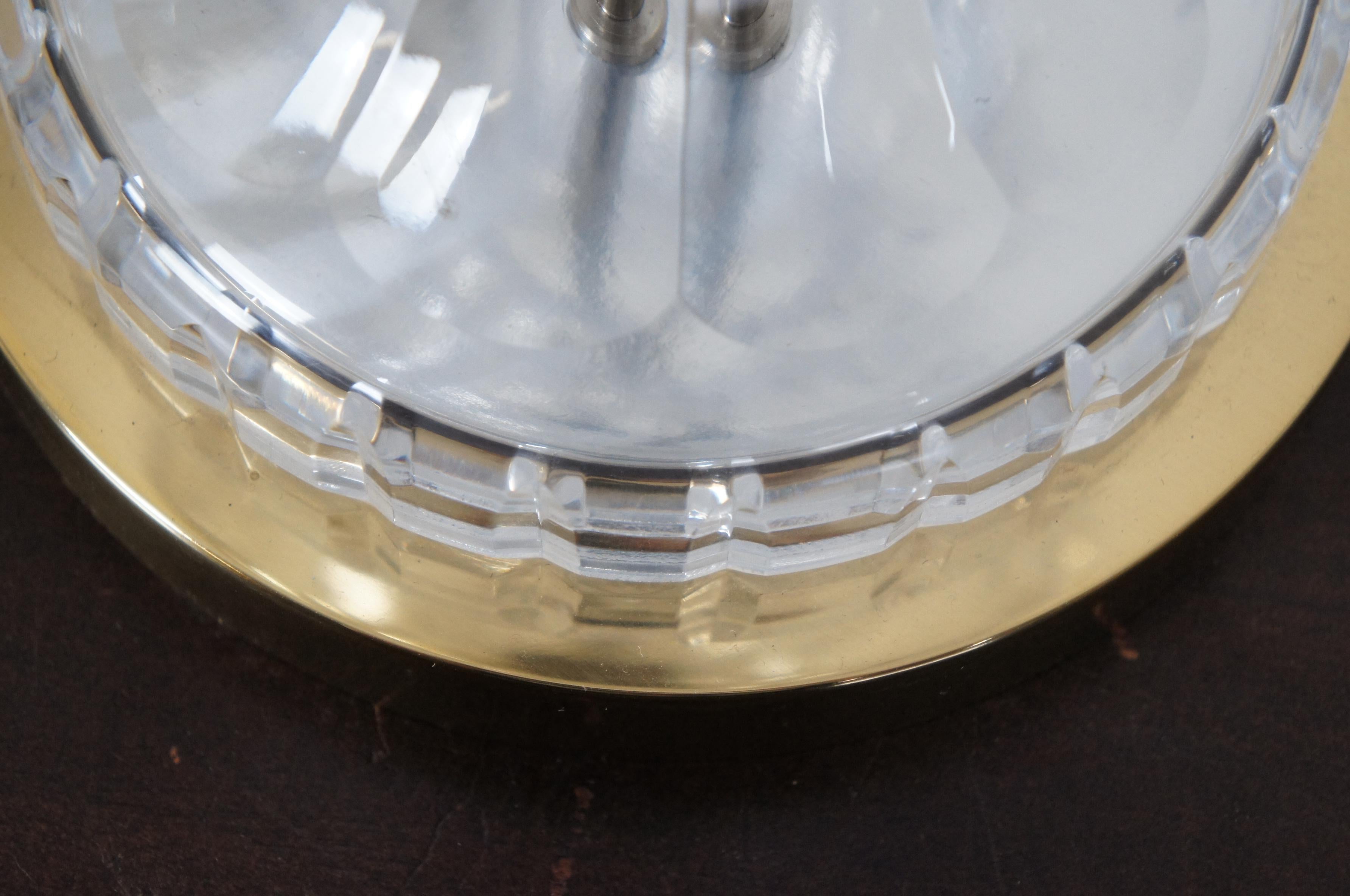 2 Vintage Waterford Cut Crystal & Brass 7575 Lismore Table Lamp Pair 4