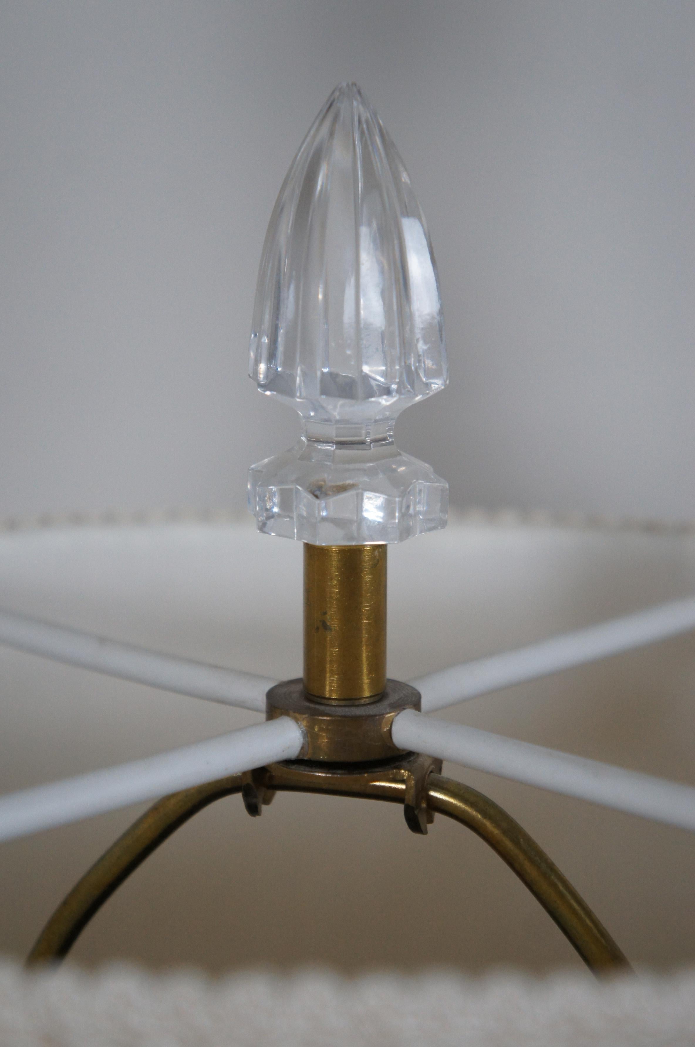2 Vintage Waterford Cut Crystal & Brass 7575 Lismore Table Lamp Pair 1