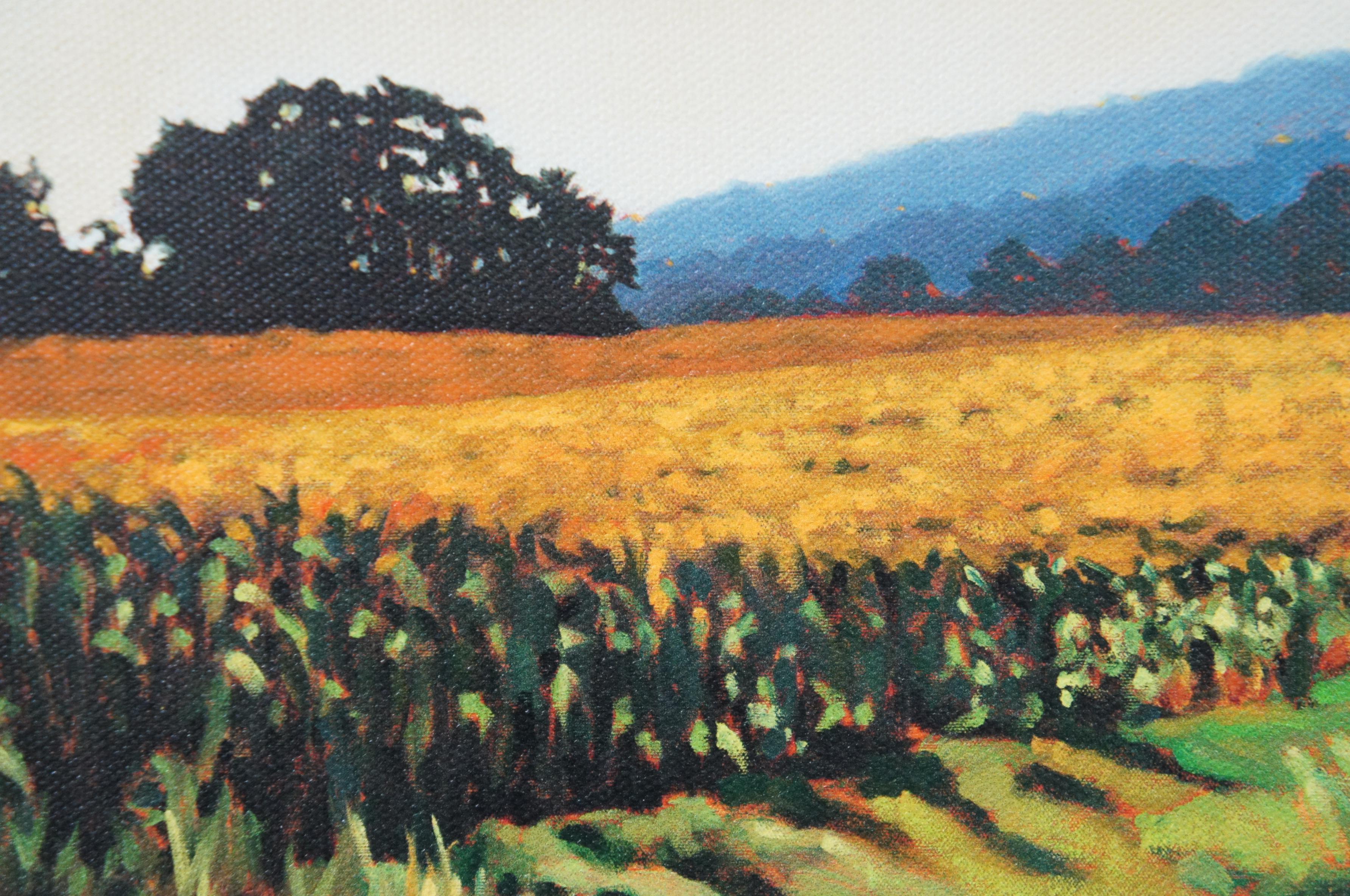 2 Virginia Landscape Field of Wheat Oil Paintings on Canvas Signed Gold Frame 5