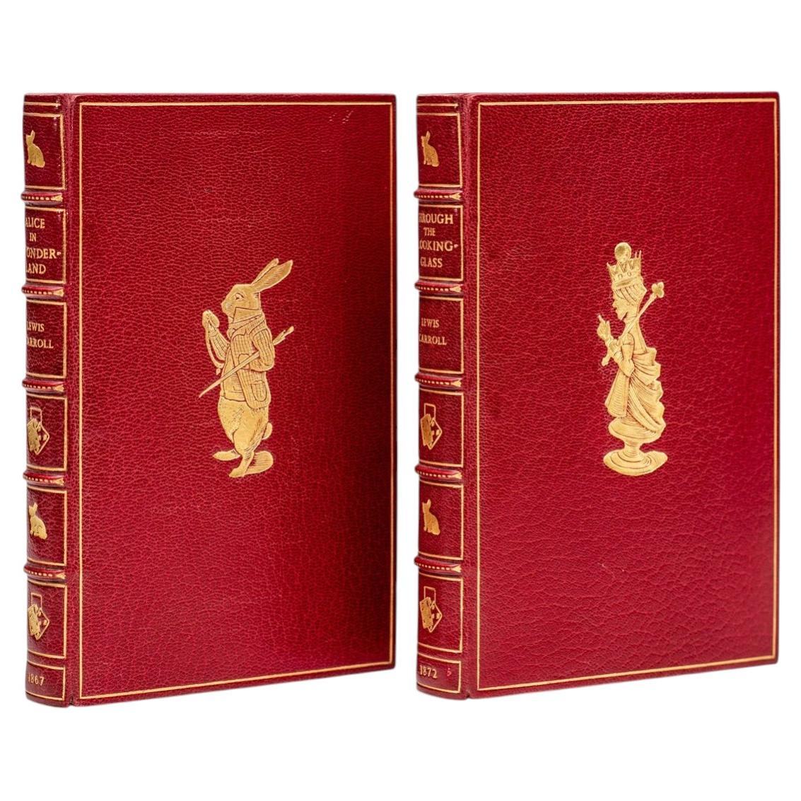 2 vol. Lewis Carroll, Alice in Wonderland & Through the Looking Glass For Sale