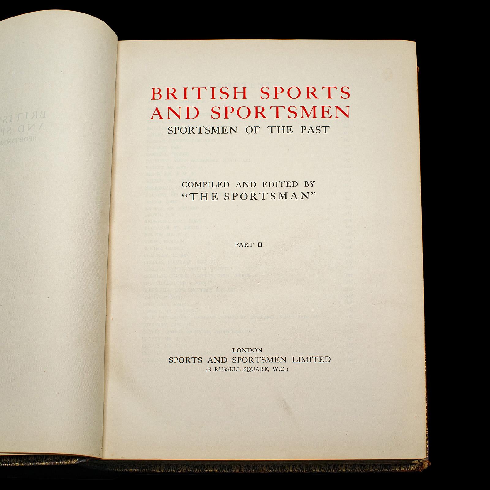 2 Vols Livre ancien, British Sports and Sportsmen, English, Sporting Reference en vente 1