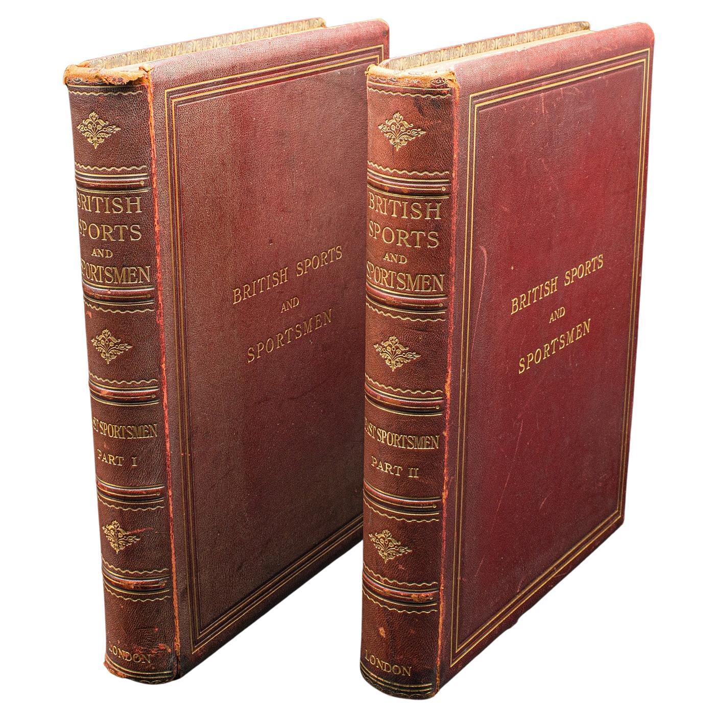 2 Bände Antikes Buch, British Sports and Sportsmen, Englisch, Sport- Referenz für britische Sportler