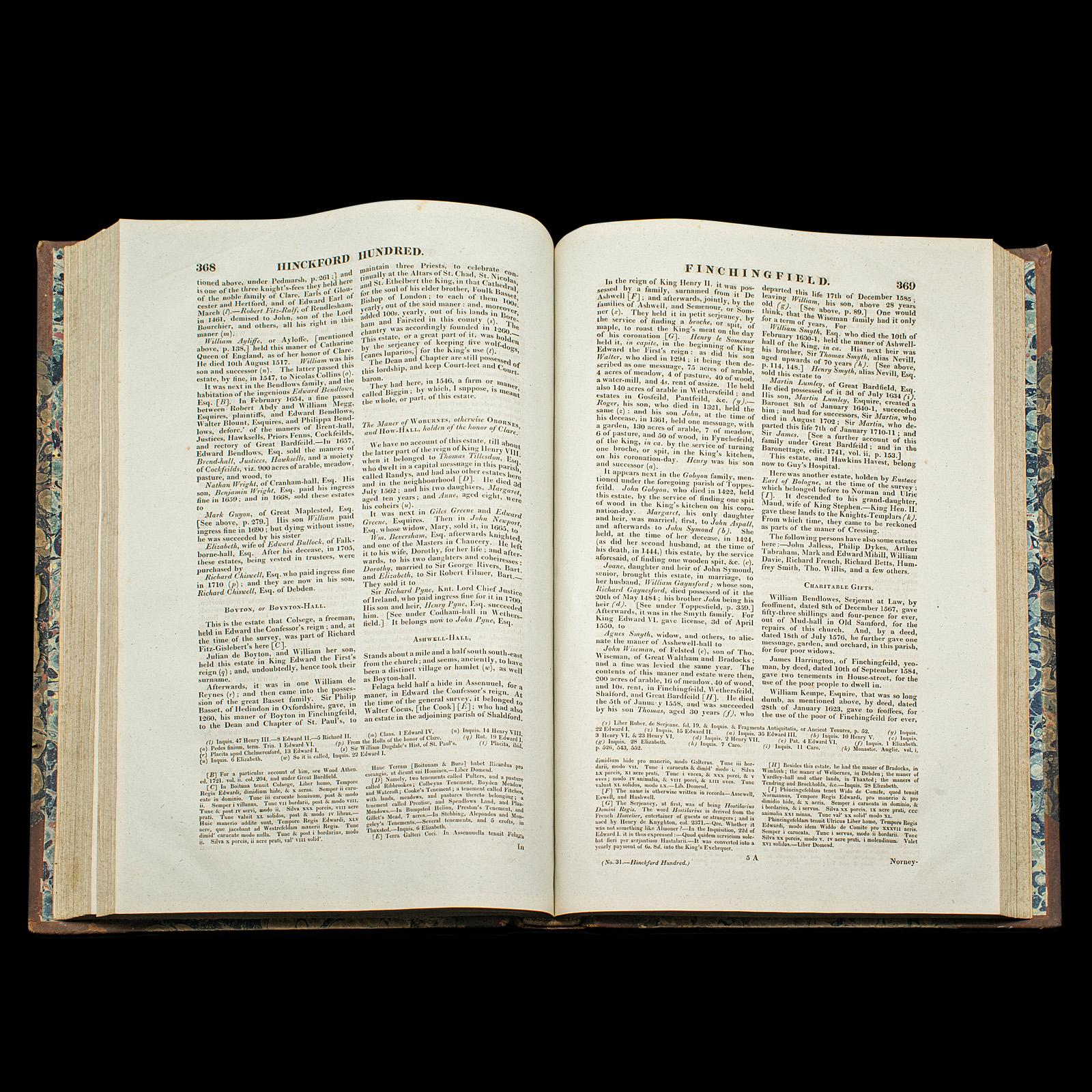 2 Vols Antique Book, Morant's History Of Essex, English, County Reference, 1816 For Sale 4