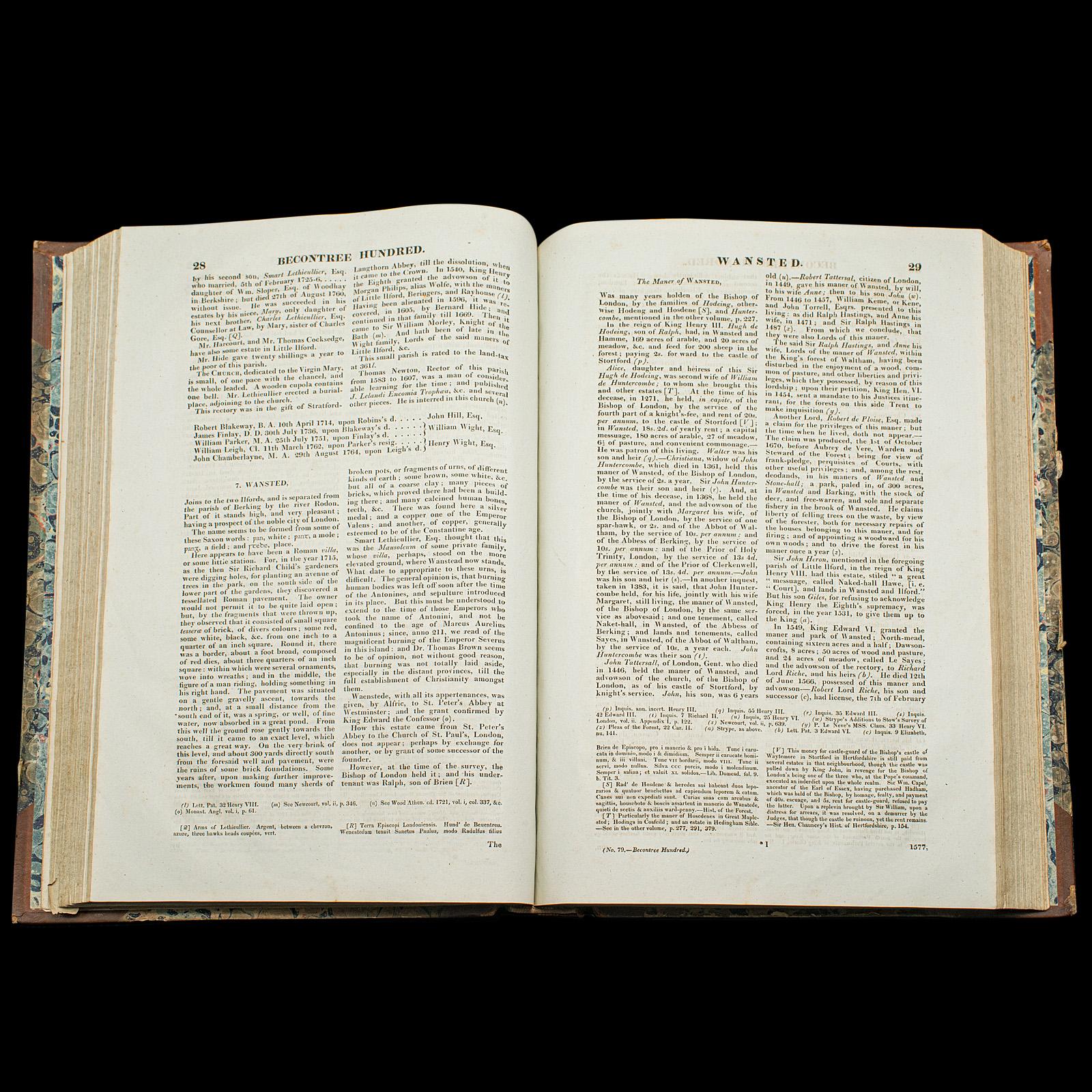 2 Vols Antique Book, Morant's History Of Essex, English, County Reference, 1816 For Sale 1