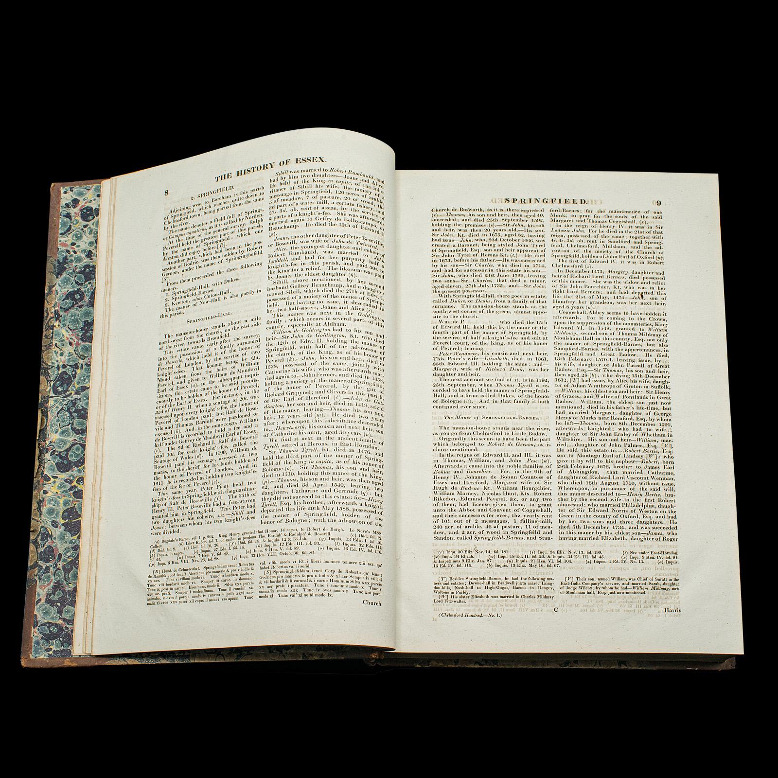 2 Vols Antique Book, Morant's History Of Essex, English, County Reference, 1816 For Sale 2