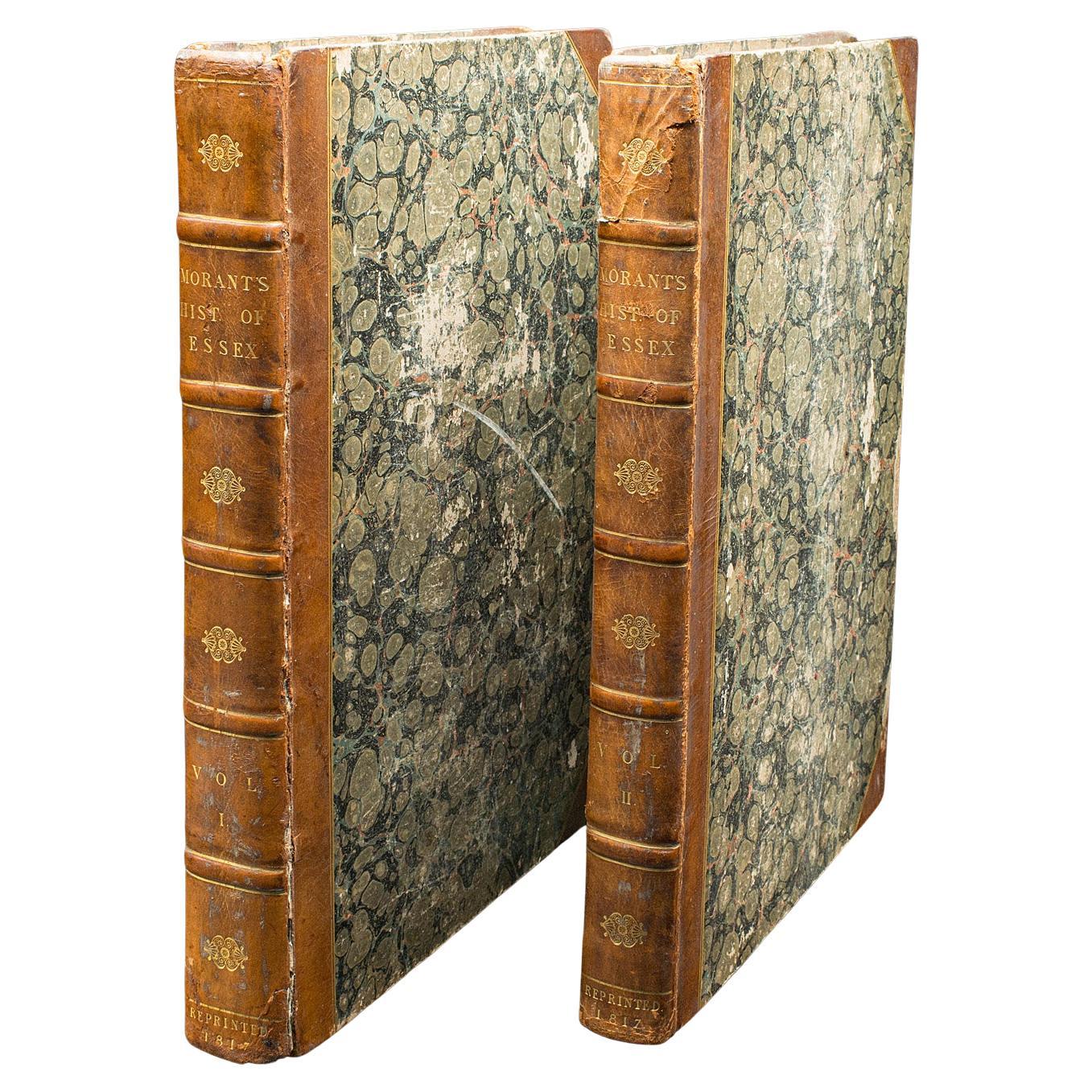 2 Vols Antique Book, Morant's History Of Essex, English, County Reference, 1816
