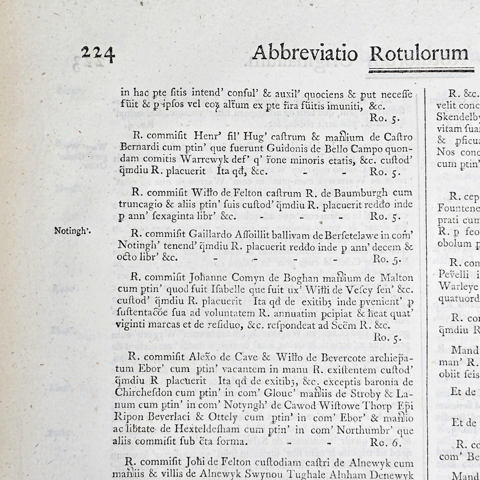 Papier 2 Vols Antique Reference Book Set, Rotulorum Originalium, Public Records, Latin en vente
