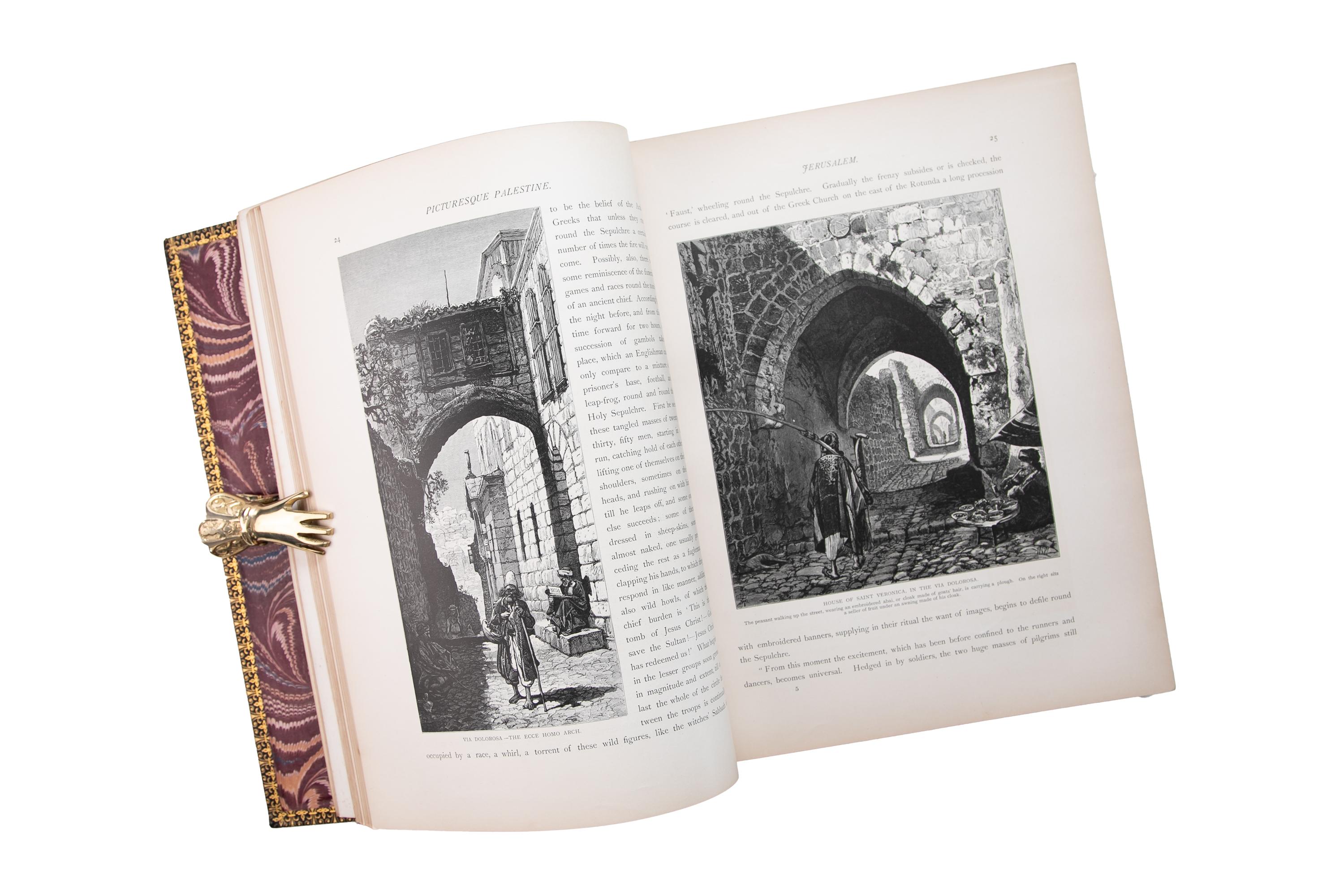 2 Volumes. Colonel Wilson, Picturesque Palestine, Sinai & Egypt. In Good Condition For Sale In New York, NY