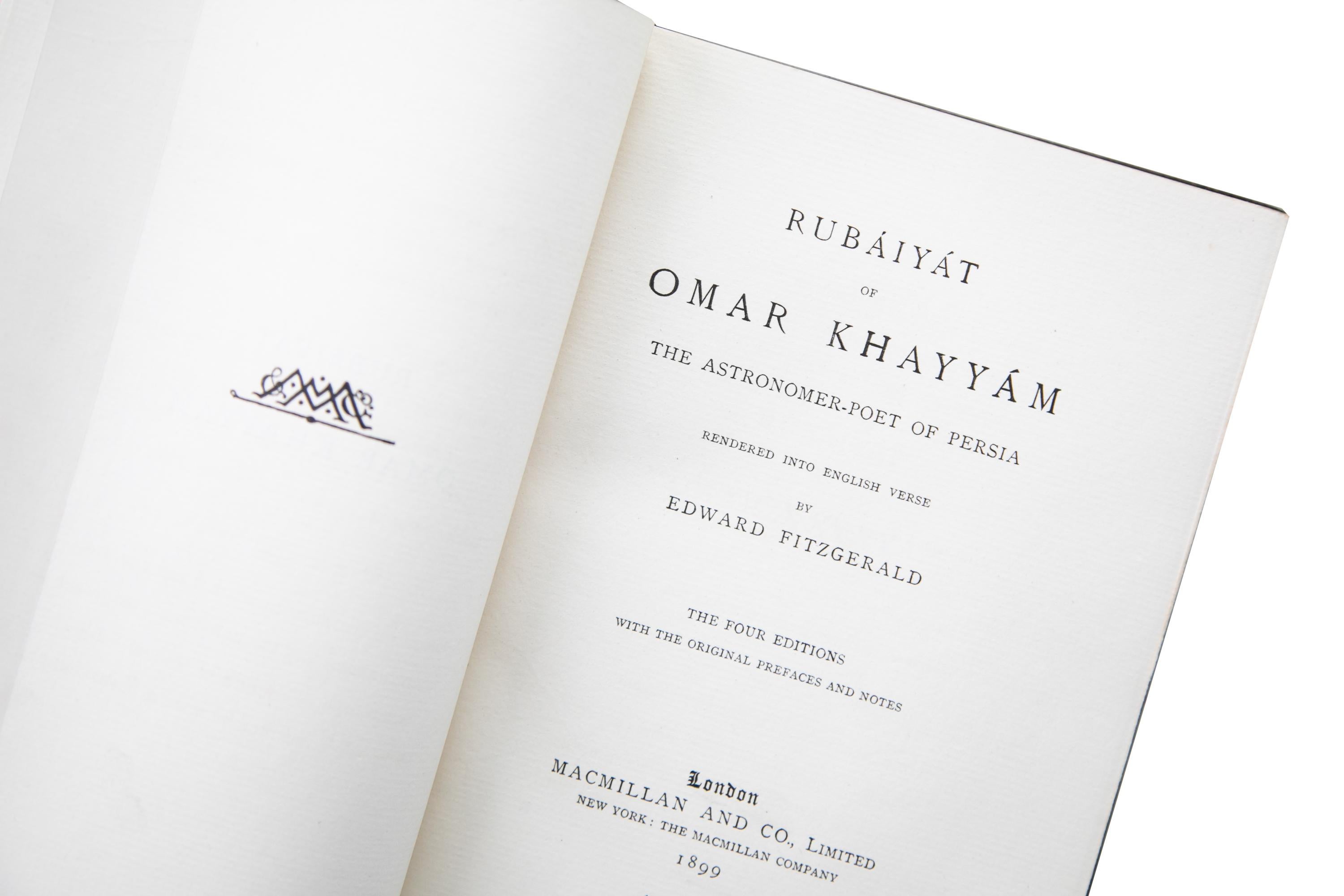 2 Volumes, Edward Fitzgerald, Rubáiyát of Omar Khayyám In Good Condition For Sale In New York, NY