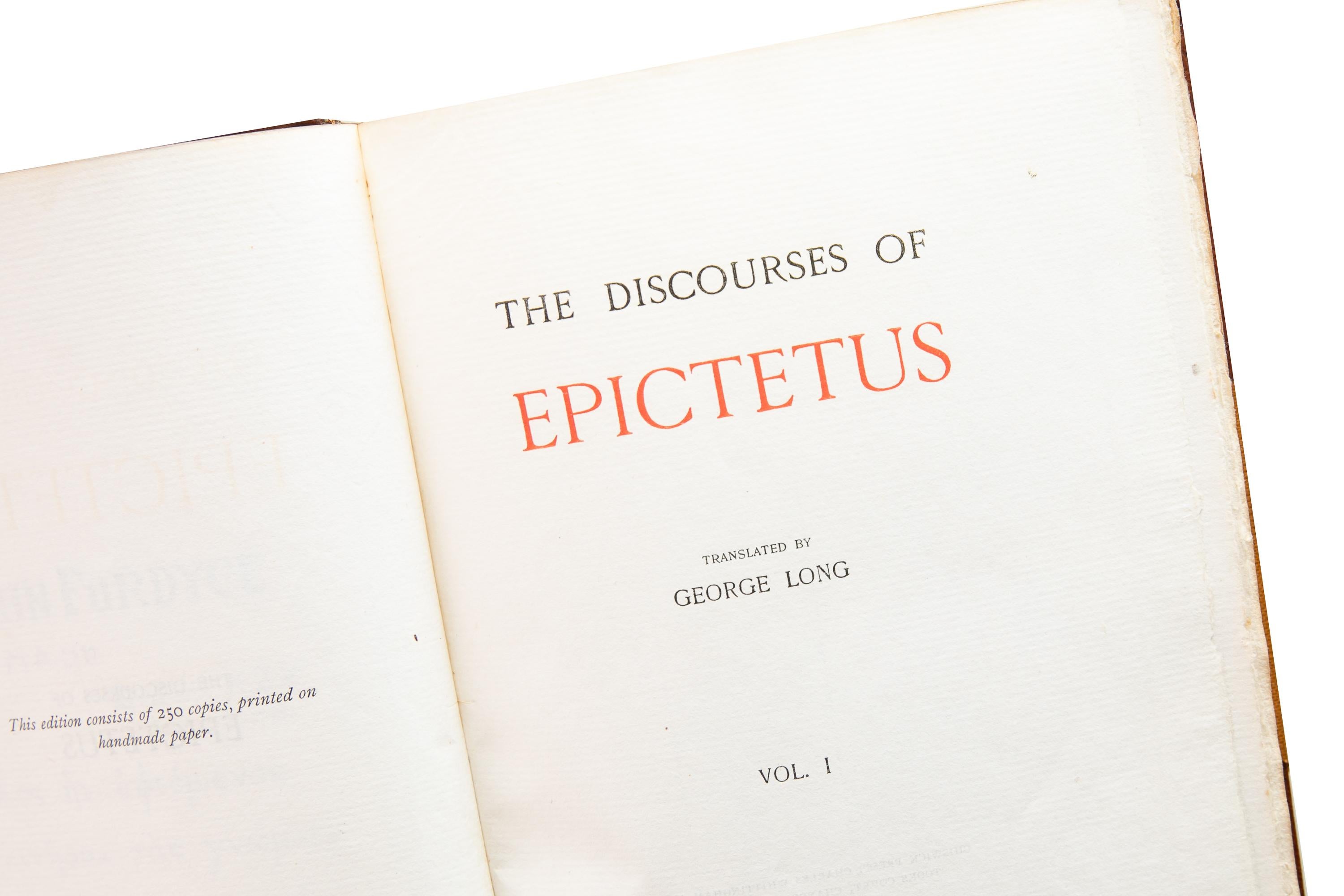 English 2 Volumes. George Long, The Discourses of Epictetus. For Sale