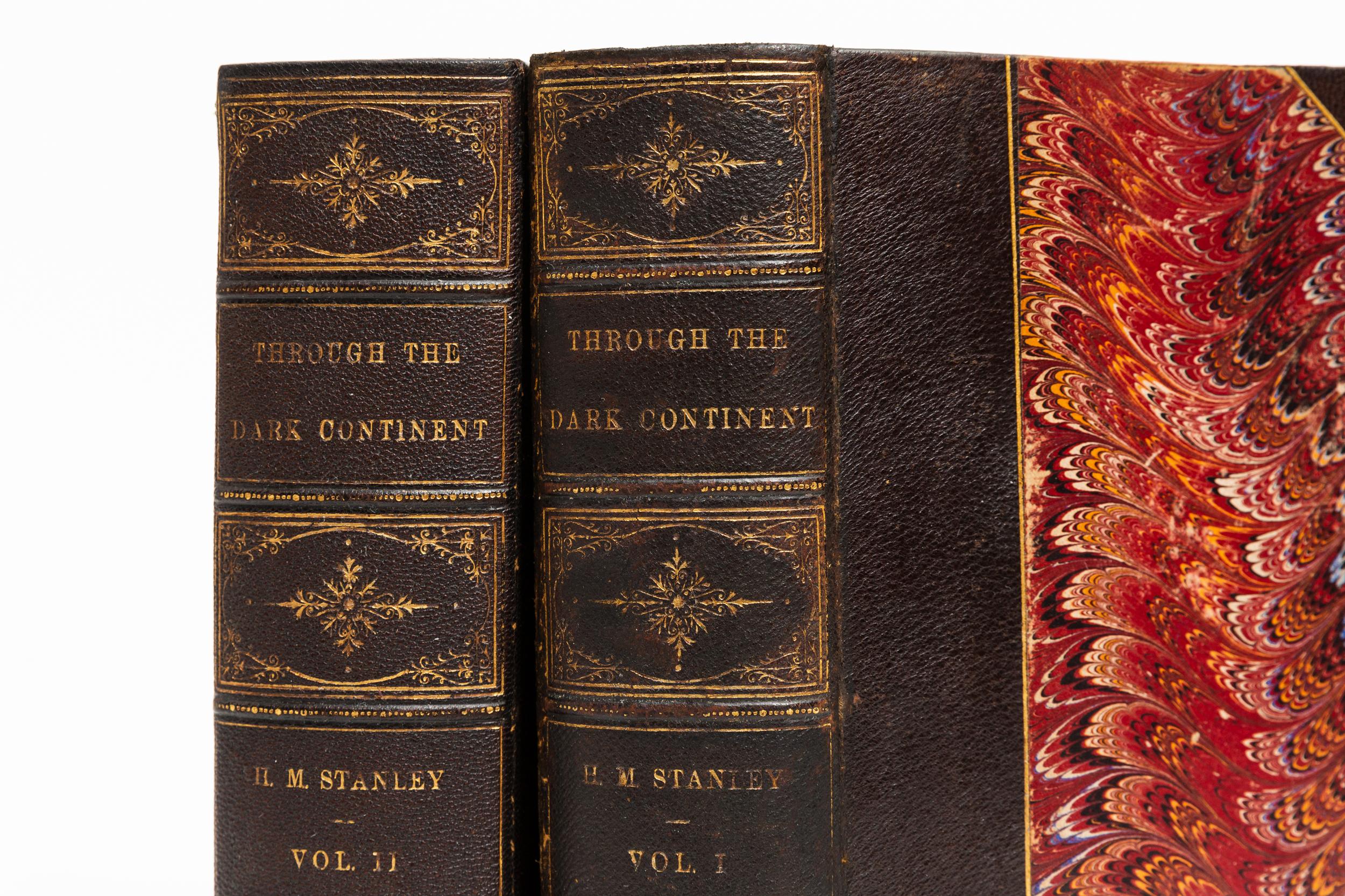 Leather 2 Volumes, H. M. Stanley, Through The Dark Continent