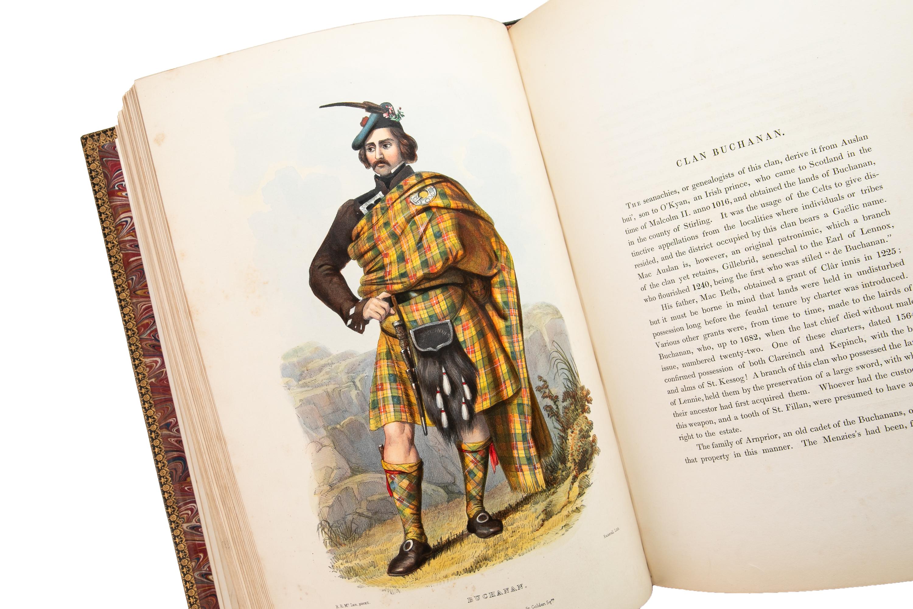 Leather 2 Volumes. James Logan & Robert R. McIan. The Clans Of The Scottish Highlands. For Sale