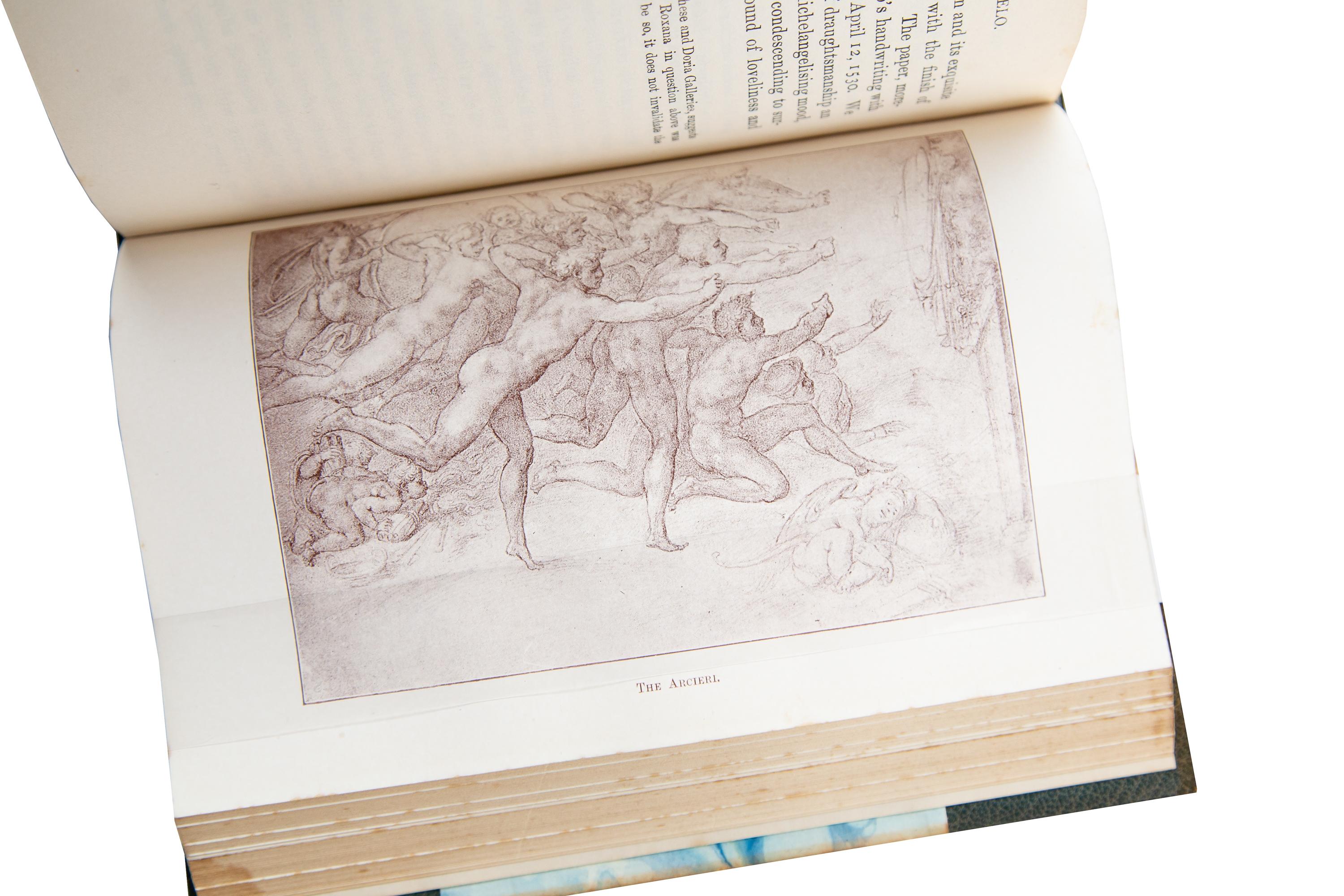 Leather 2 Volumes. John Addington Symonds, The Life of Michelangelo Buonarroti