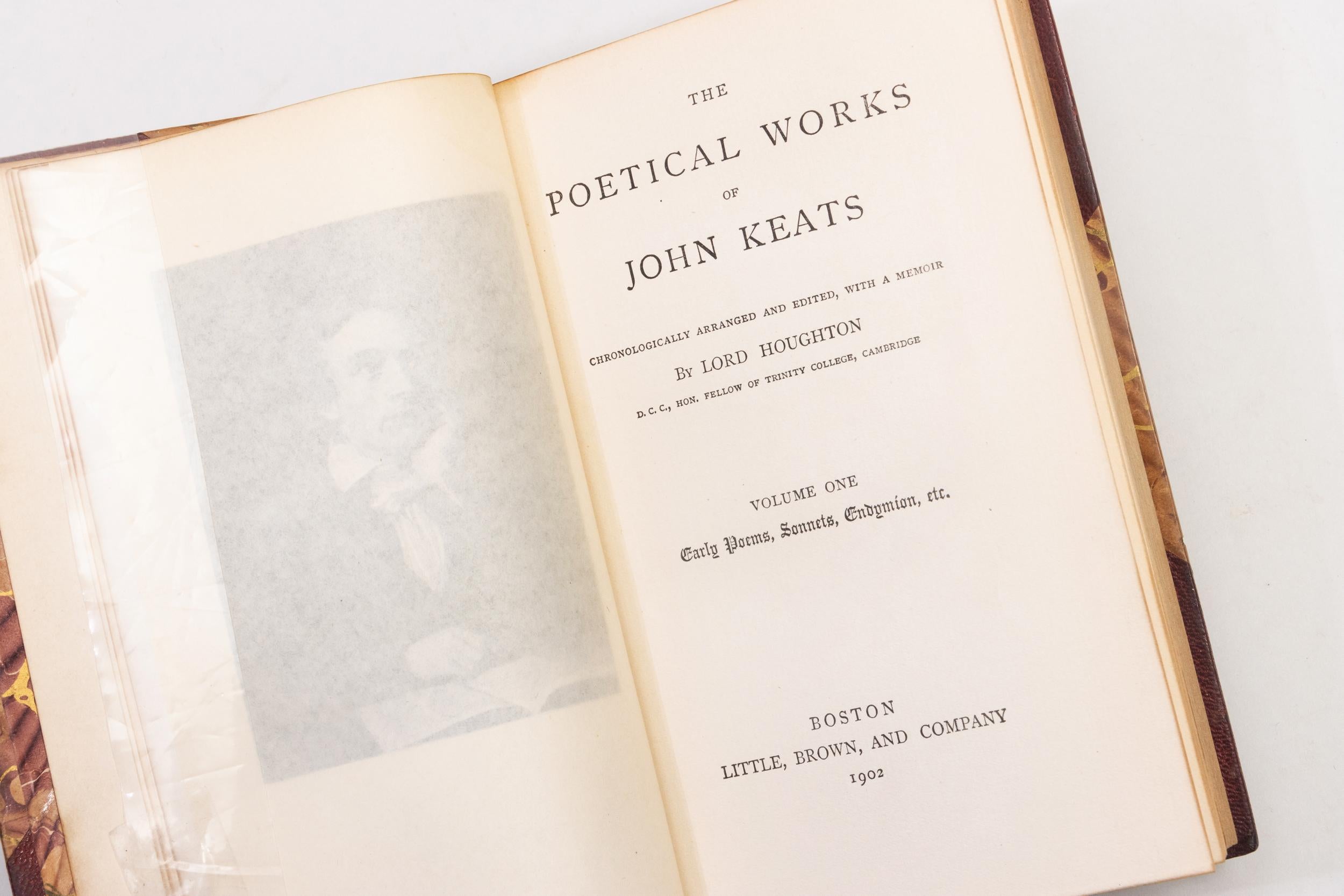 2 Volumes, John Keats, Poetical Works of John Keats In Good Condition In New York, NY