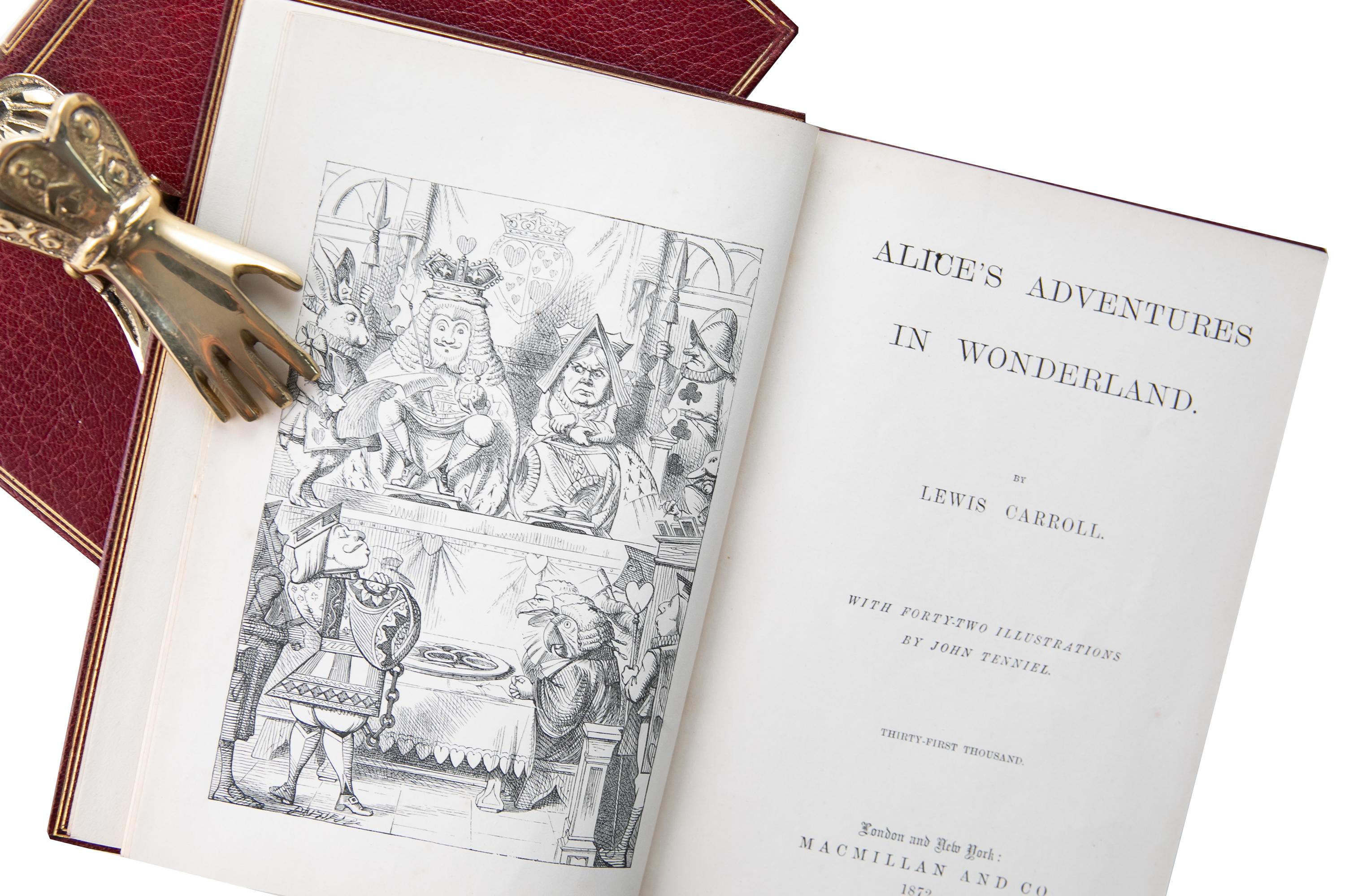 European 2 Volumes. Lewis Carroll, Alice in Wonderland & Through the Looking Glass For Sale