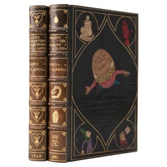 Antique 2 Volumes. Lewis Carroll, Alice in Wonderland & Through the Looking-Glass