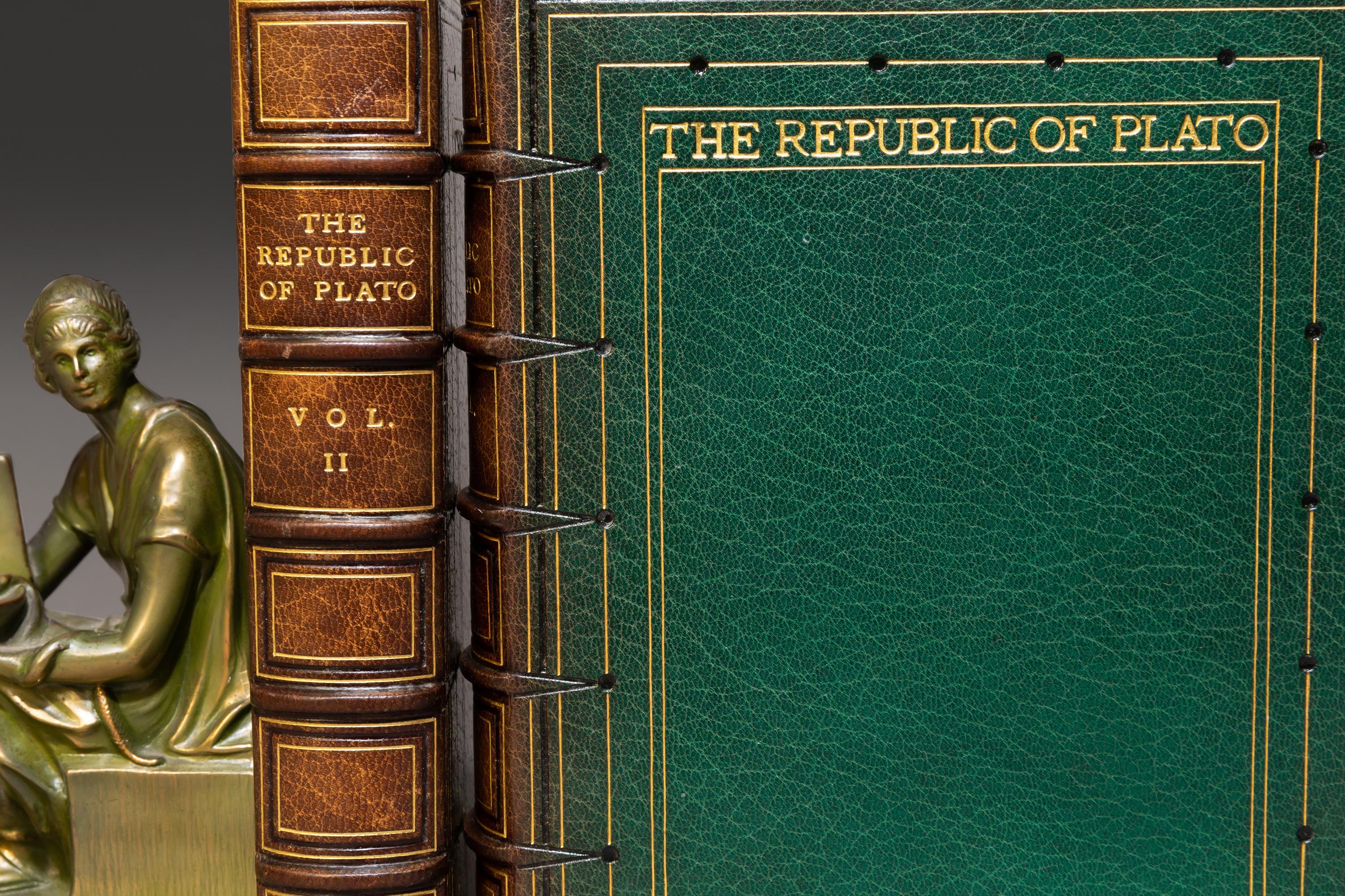 2 Volumes, Plato, The Republic In Good Condition In New York, NY