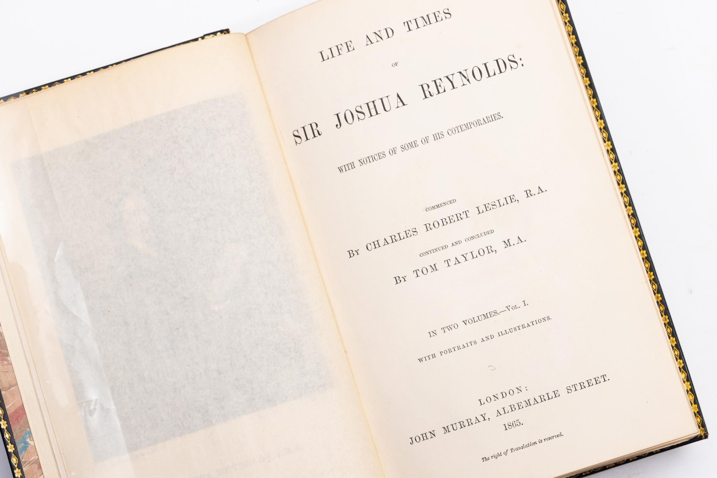Leather 2 Volumes, Sir Joshua Reynolds, Life and Times of Sir Joshua Reynolds