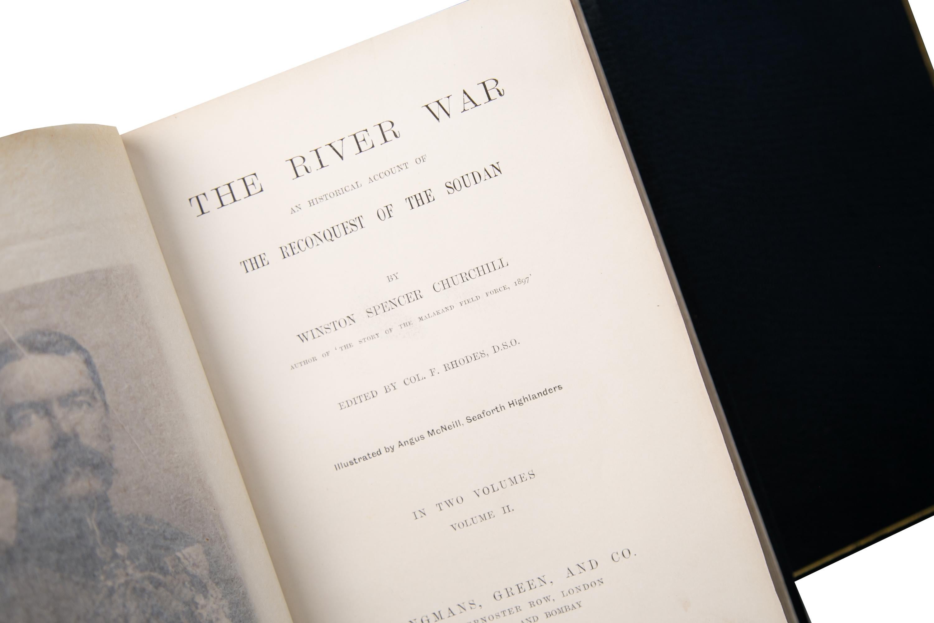 Leather 2 Volumes. Sir Winston S. Churchill, the River War