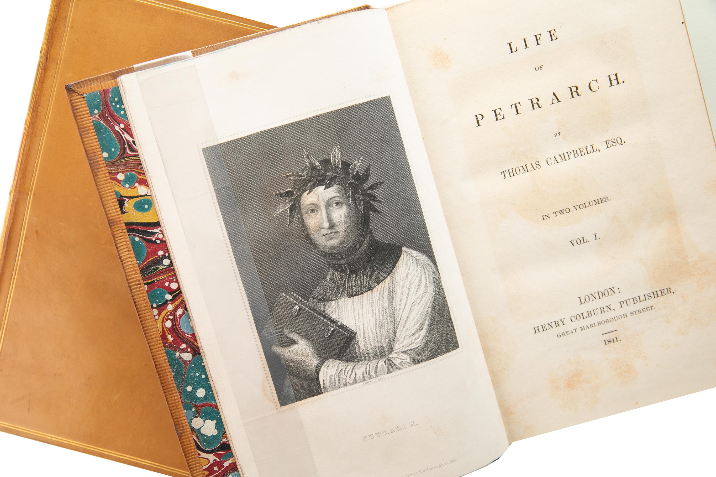 English 2 Volumes. Thomas Campbell, Life of Petrarch. For Sale