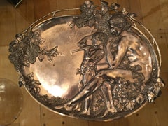 2 Wall Plates WMF, German, 1909 in Silver Plated, Jugendstil, Art Nouveau
