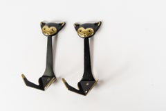 2 Walter Bosse Wall Hooks shows 2 cats Rare Model around 1950s